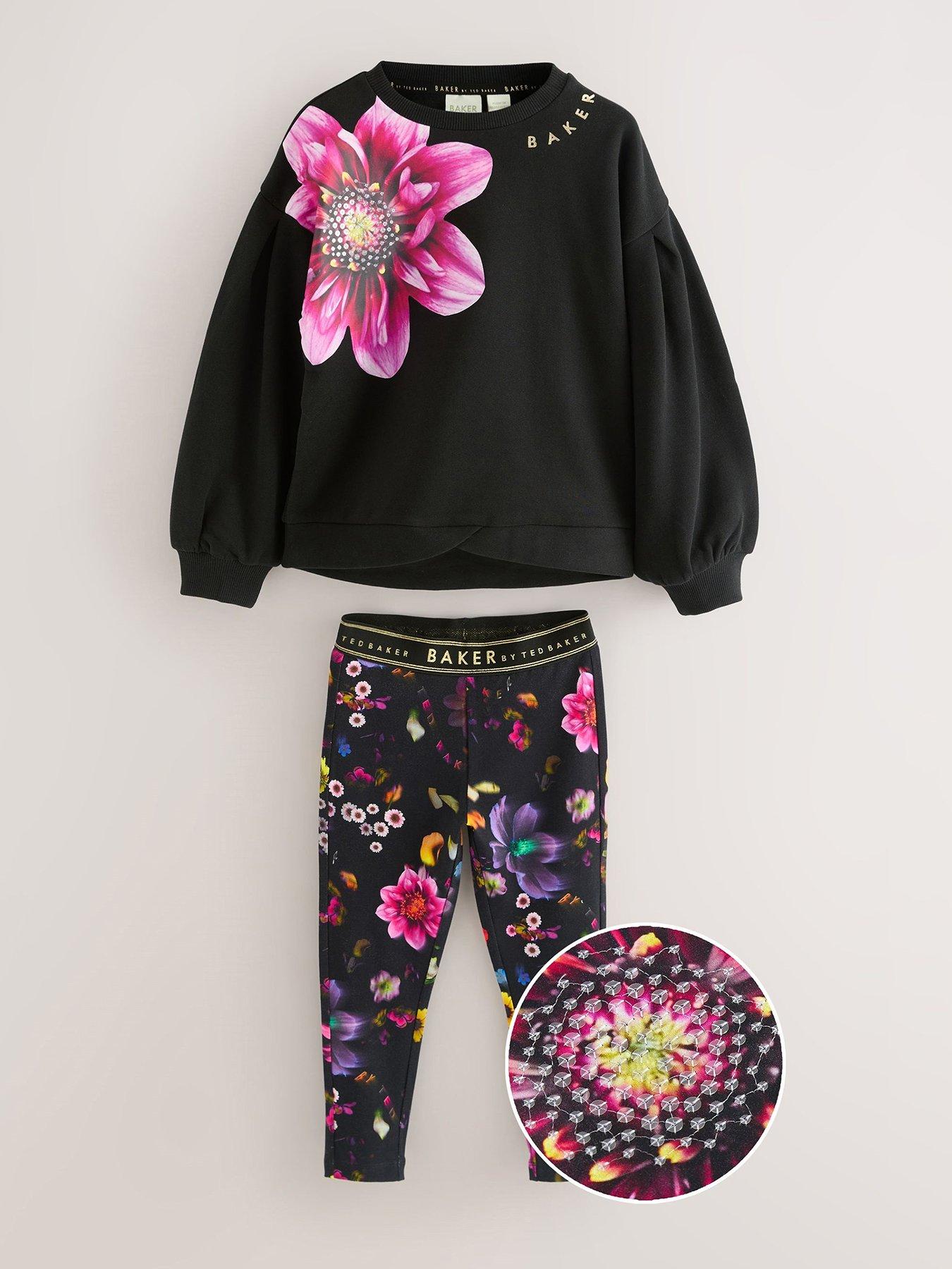 undefined Younger Girls Sweat Top  &  Legging Set - Black