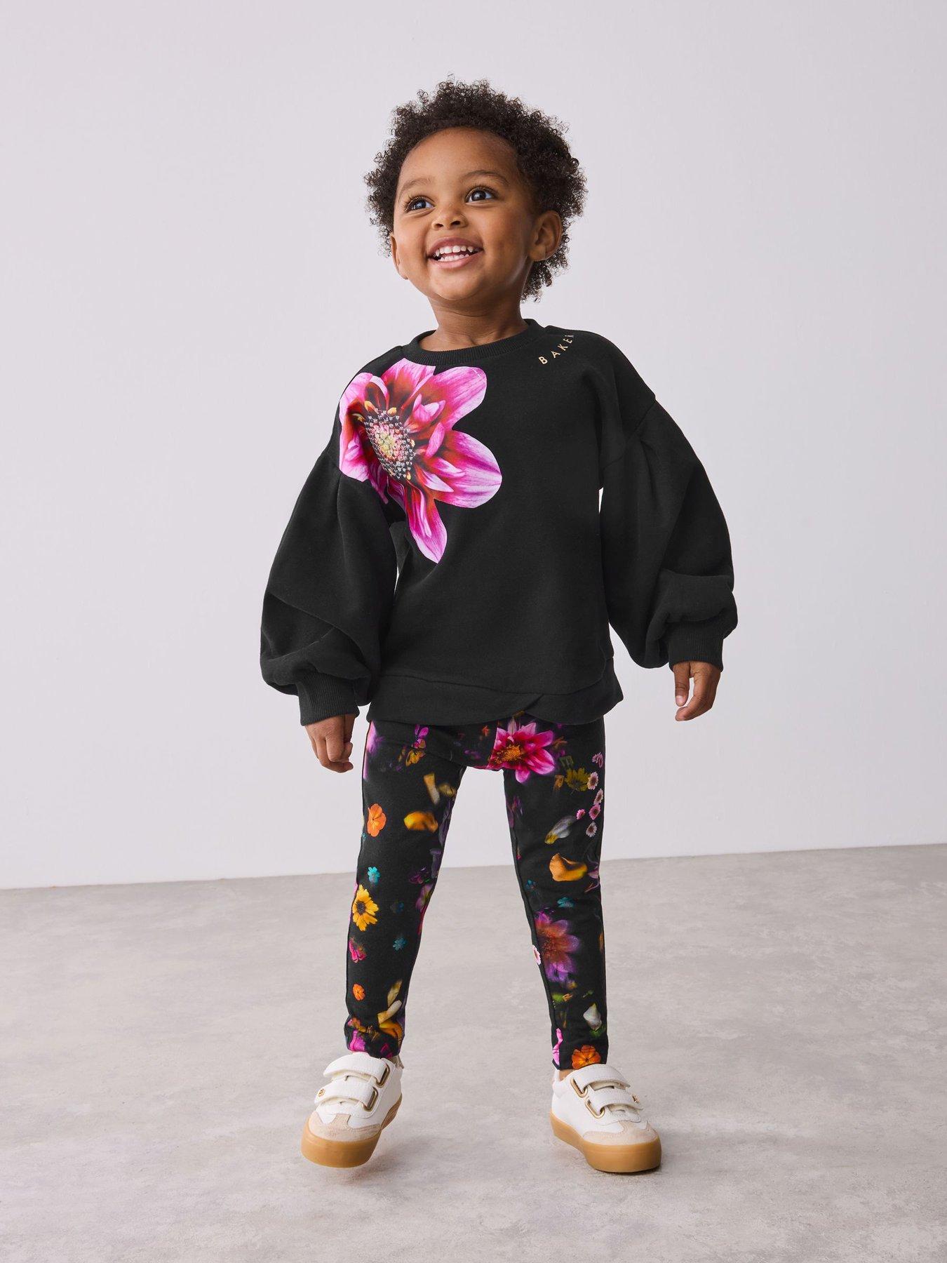  image of ted-baker-younger-girls-sweat-top-amp-legging-set-black