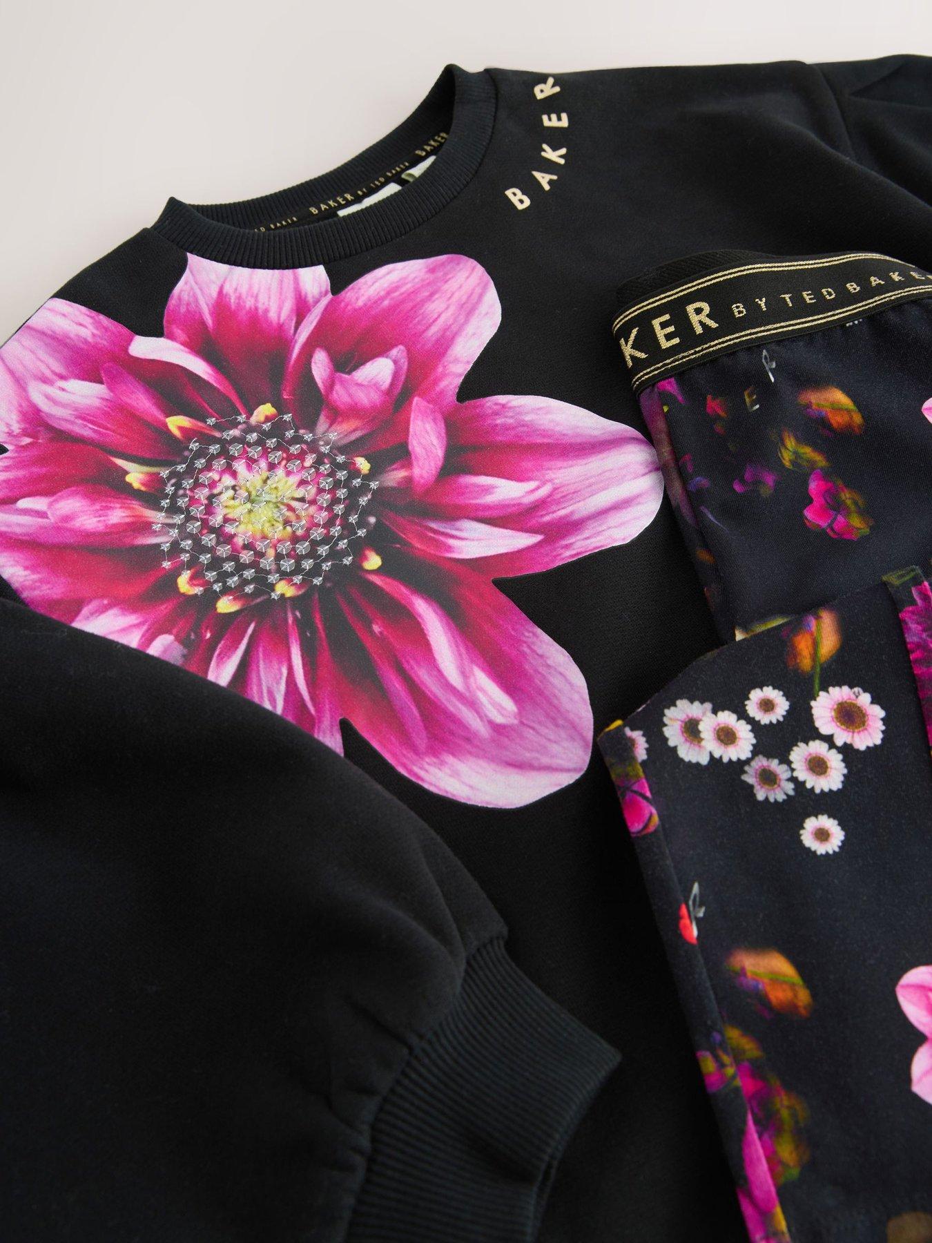  image of ted-baker-younger-girls-sweat-top-amp-legging-set-black