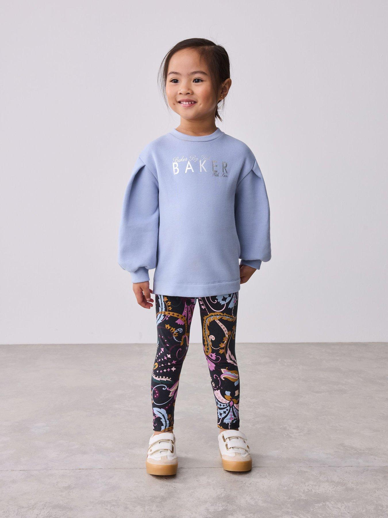  image of ted-baker-younger-girls-sweat-top-amp-legging-set-navy