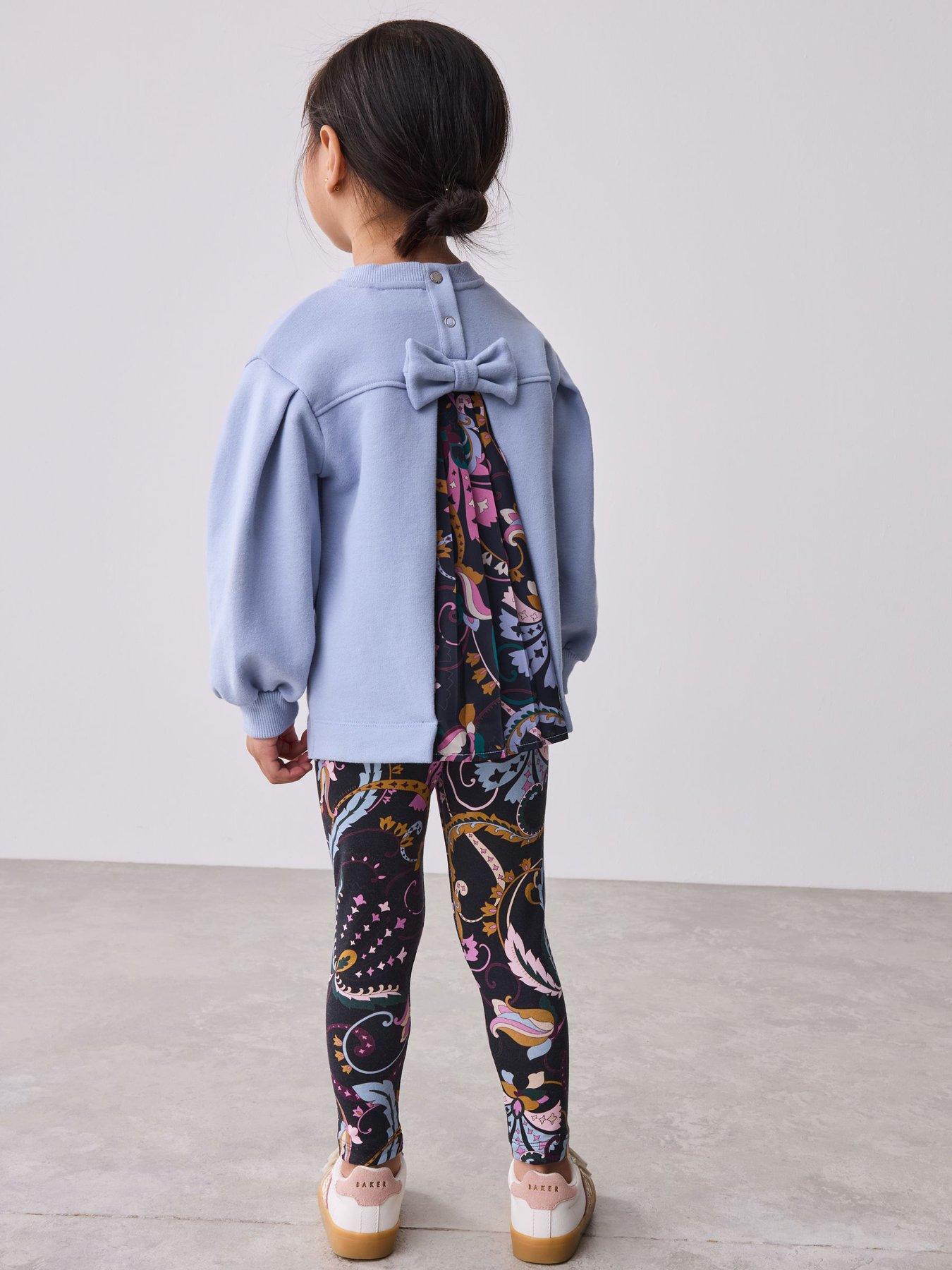  image of ted-baker-younger-girls-sweat-top-amp-legging-set-navy