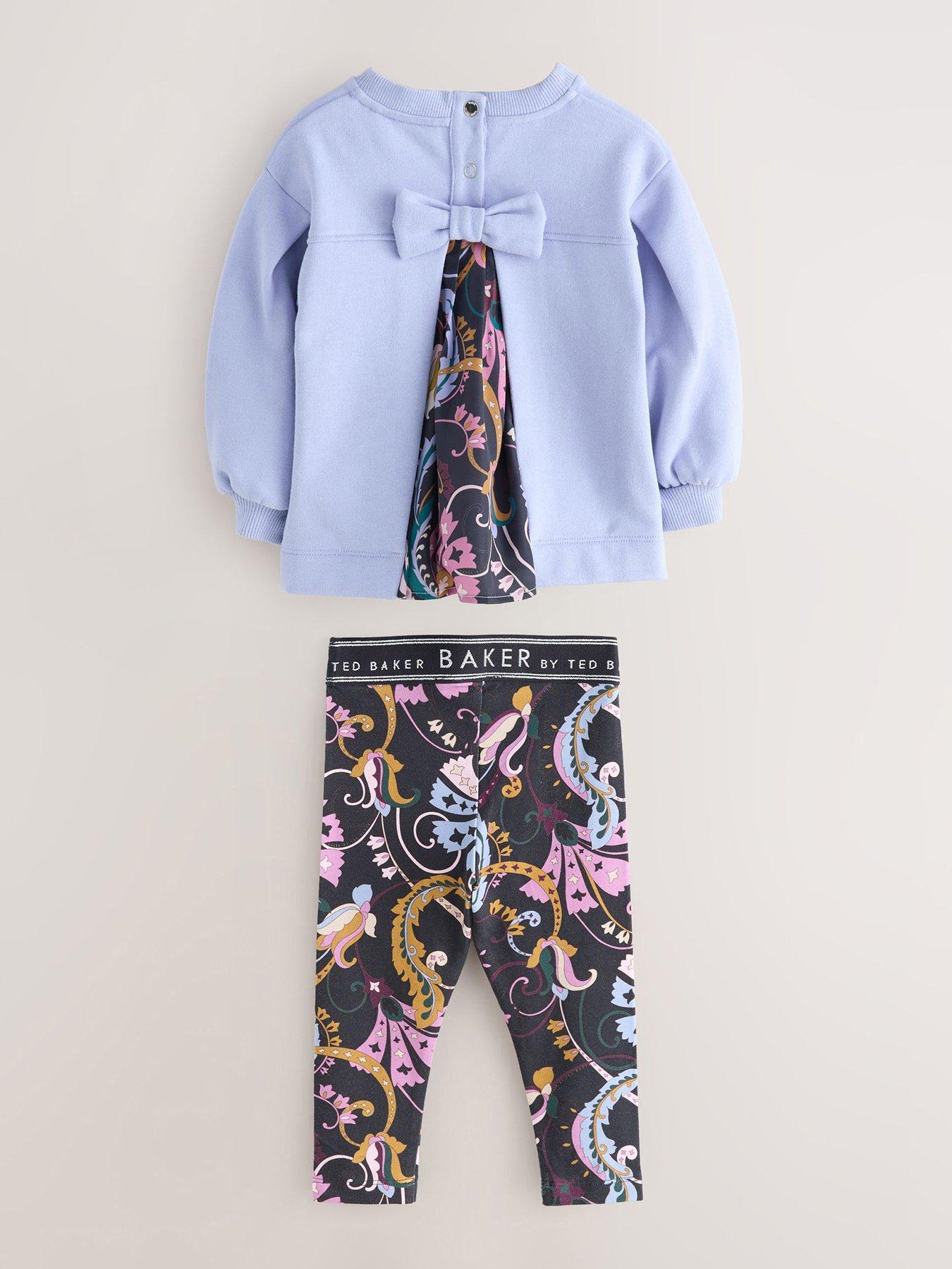 Image 2 of 6 of Ted Baker Younger Girls Sweat Top & Legging Set - Navy