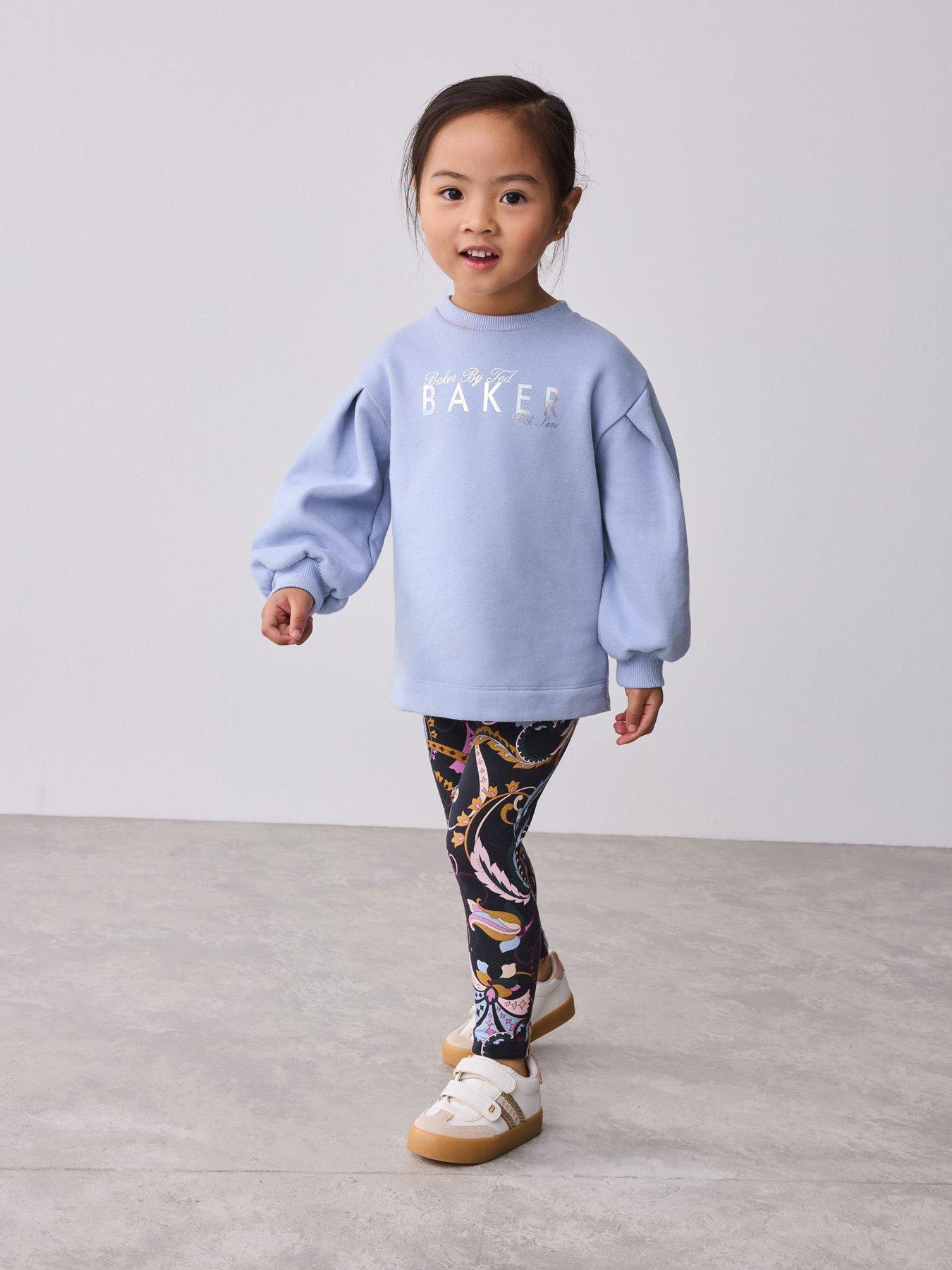  image of ted-baker-younger-girls-sweat-top-amp-legging-set-navy