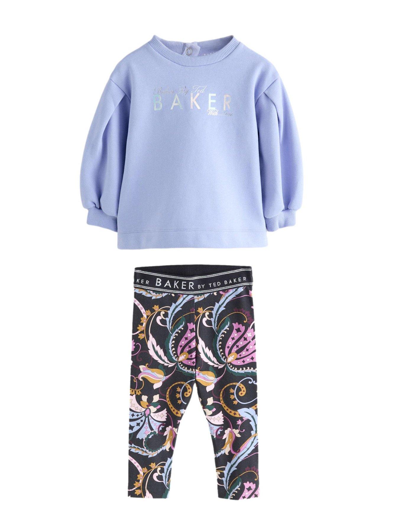  image of ted-baker-younger-girls-sweat-top-amp-legging-set-navy