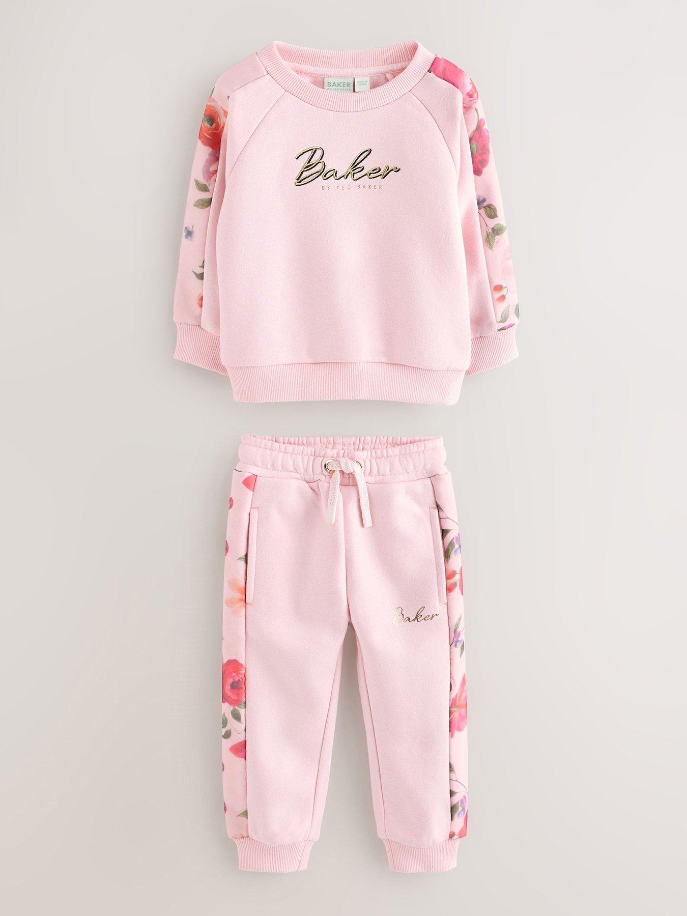 undefined Younger Girls Sweat Top  &  Jogger Set - Pink