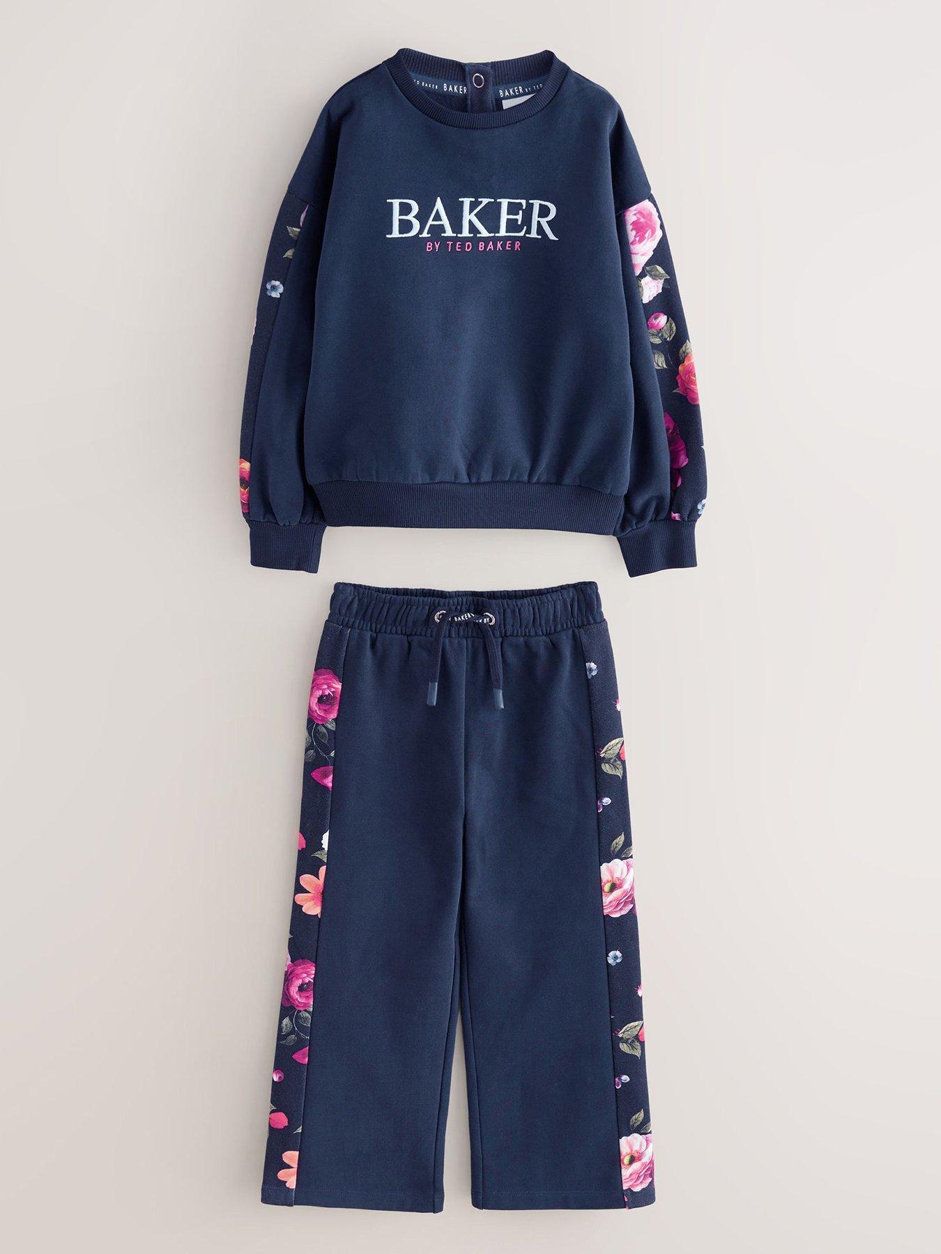 undefined Younger Girls Sweat Top  &  Jogger Set - Navy
