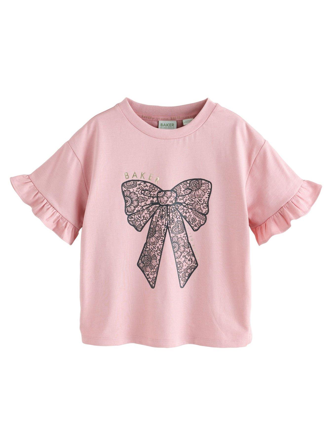  image of ted-baker-younger-girls-3-pack-bow-t-shirt-multi