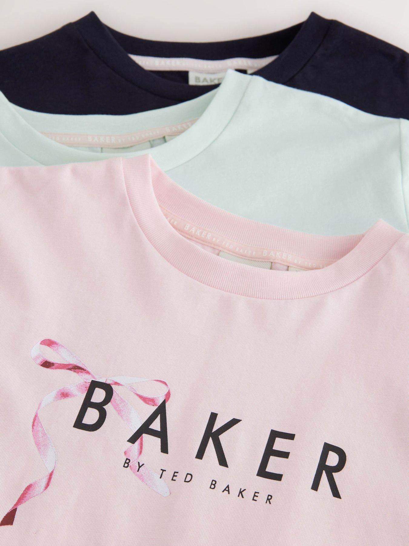 Image 2 of 7 of Ted Baker Younger Girls 3 Pack Logo T-shirt - Pink