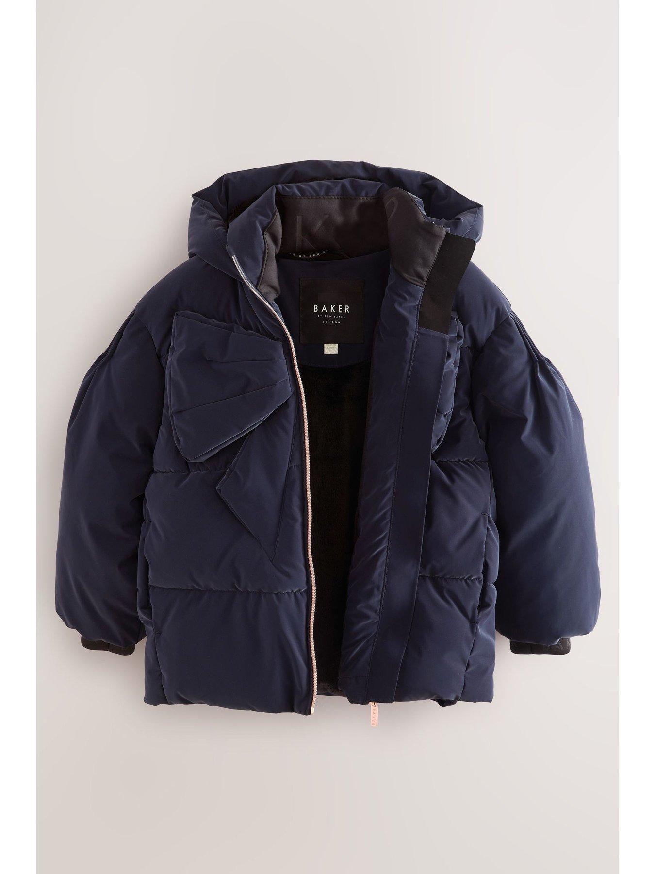 Image 5 of 7 of Ted Baker Younger Girls Bow Coat - Navy