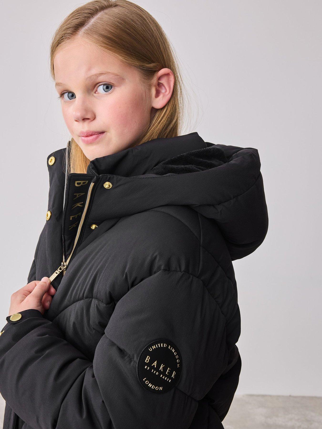 Image 5 of 6 of Ted Baker Older Girls Panel Coat - Black