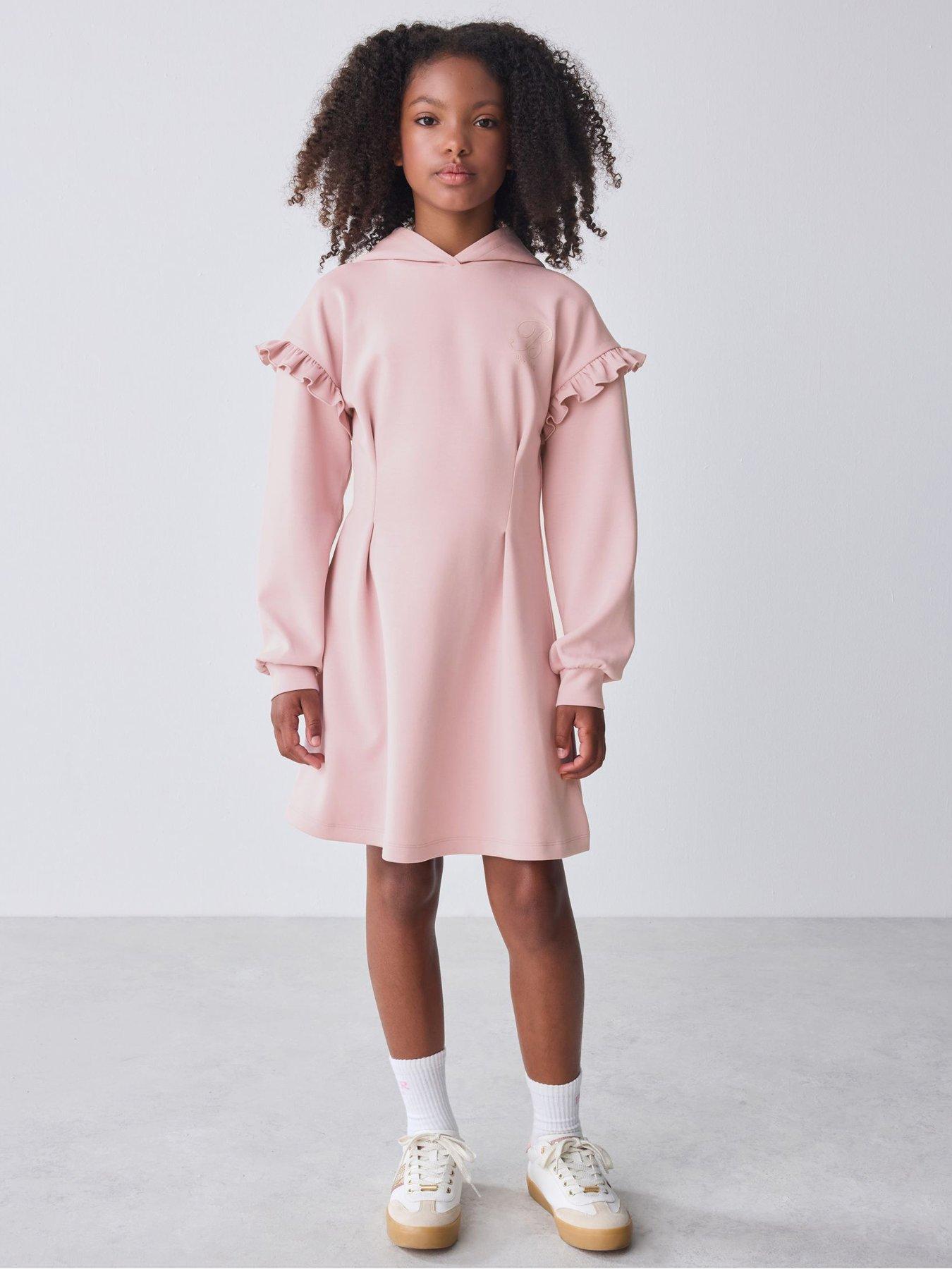  image of ted-baker-older-girls-luxe-hooded-dress-pink