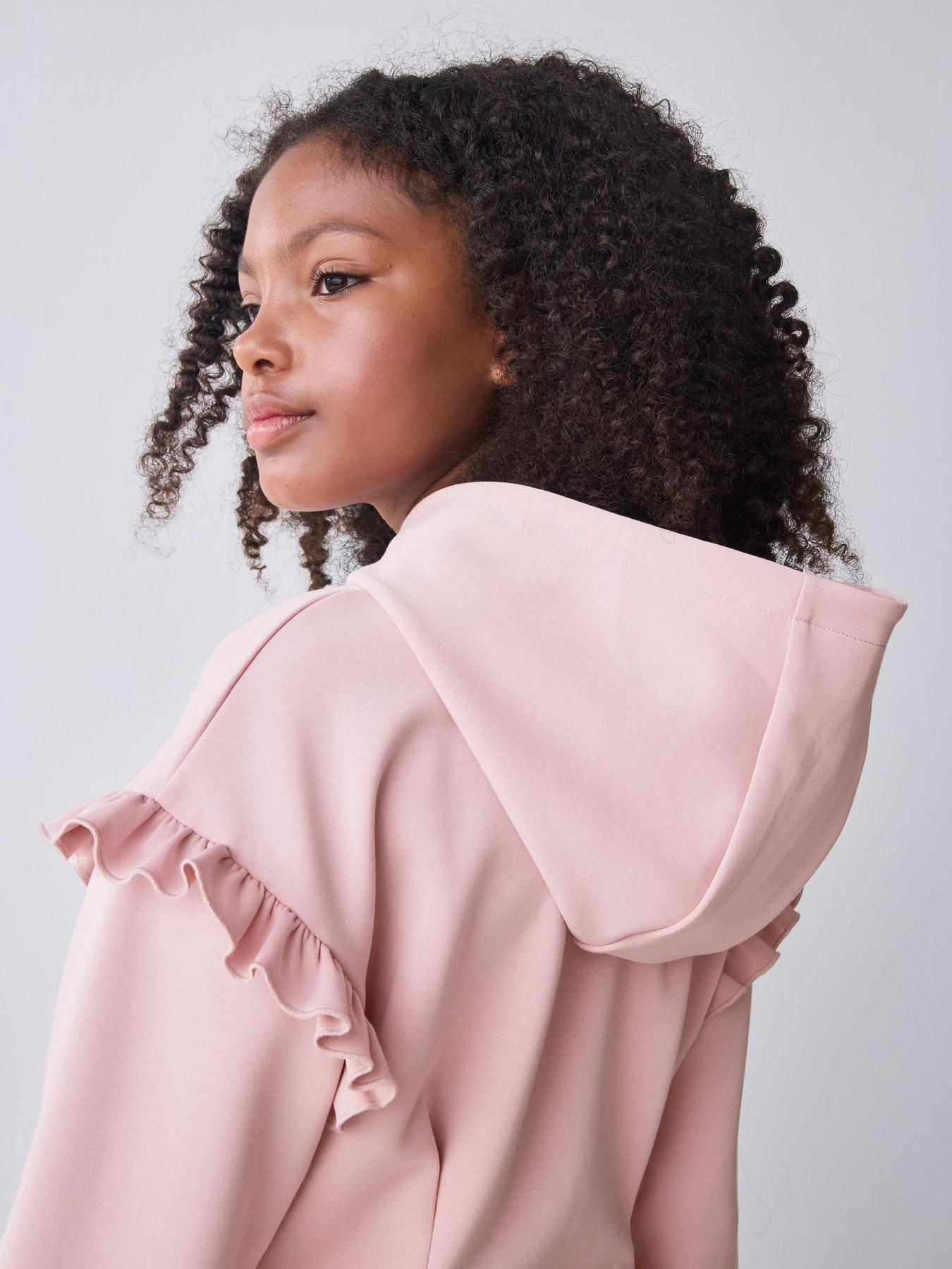  image of ted-baker-older-girls-luxe-hooded-dress-pink