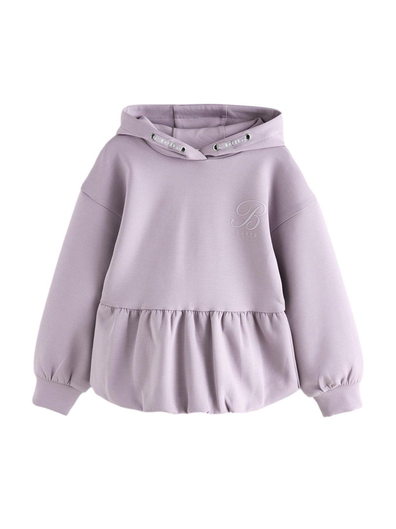  image of ted-baker-older-girls-peplum-hem-hoodie-purple