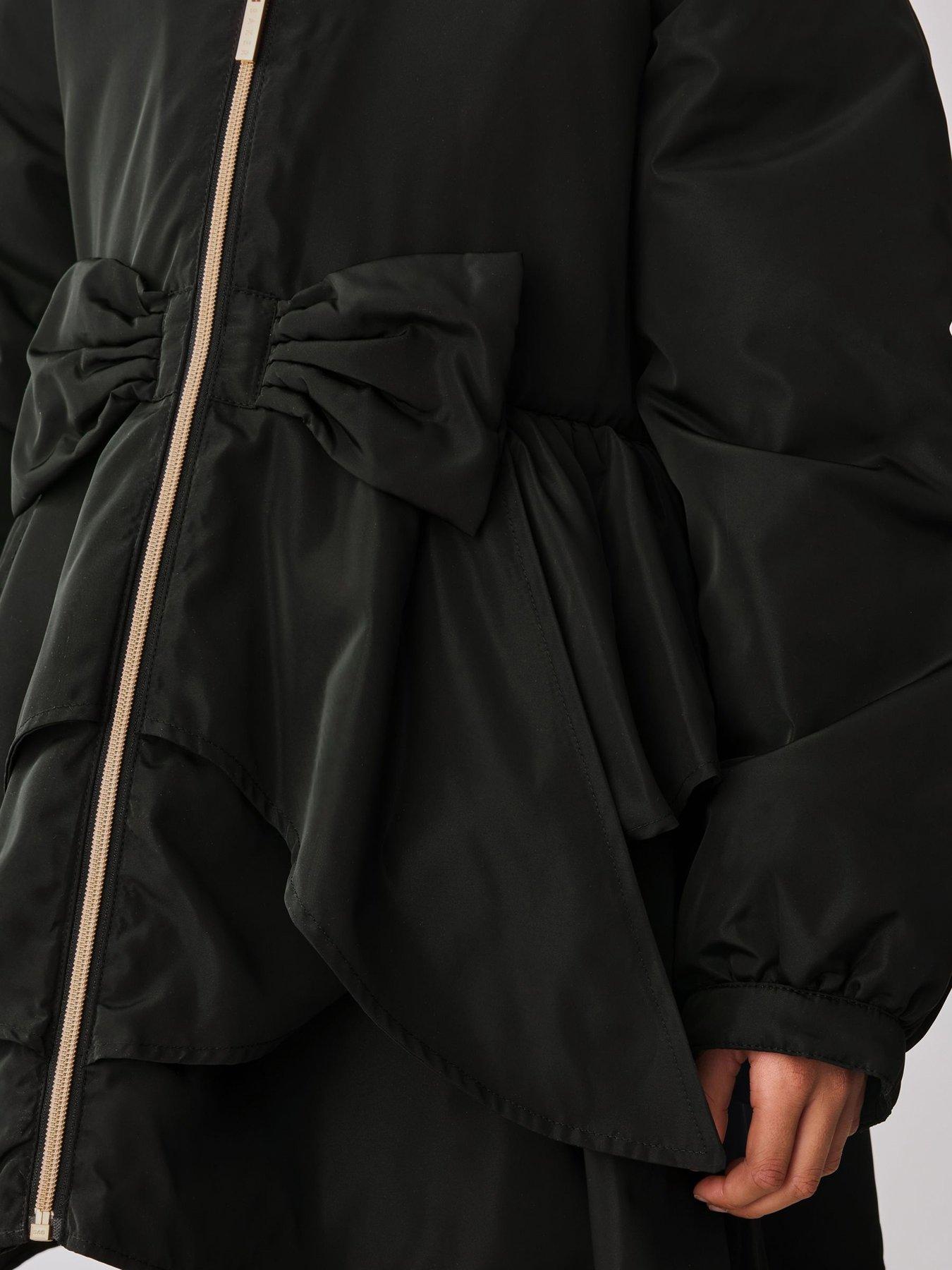 Image 5 of 6 of Ted Baker Older Girls Bow Coat - Black