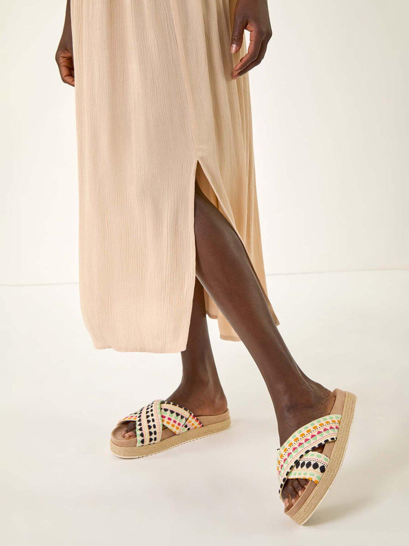 Image 5 of 5 of Roman Crochet Bodice Midi Dress - Stone