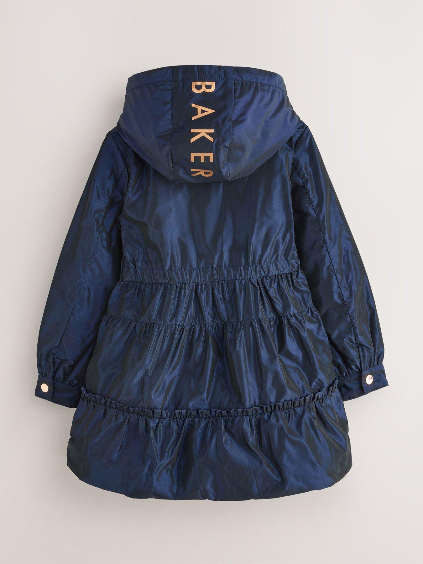 Ted Baker Older Girls Tiered Coat Navy Littlewoods