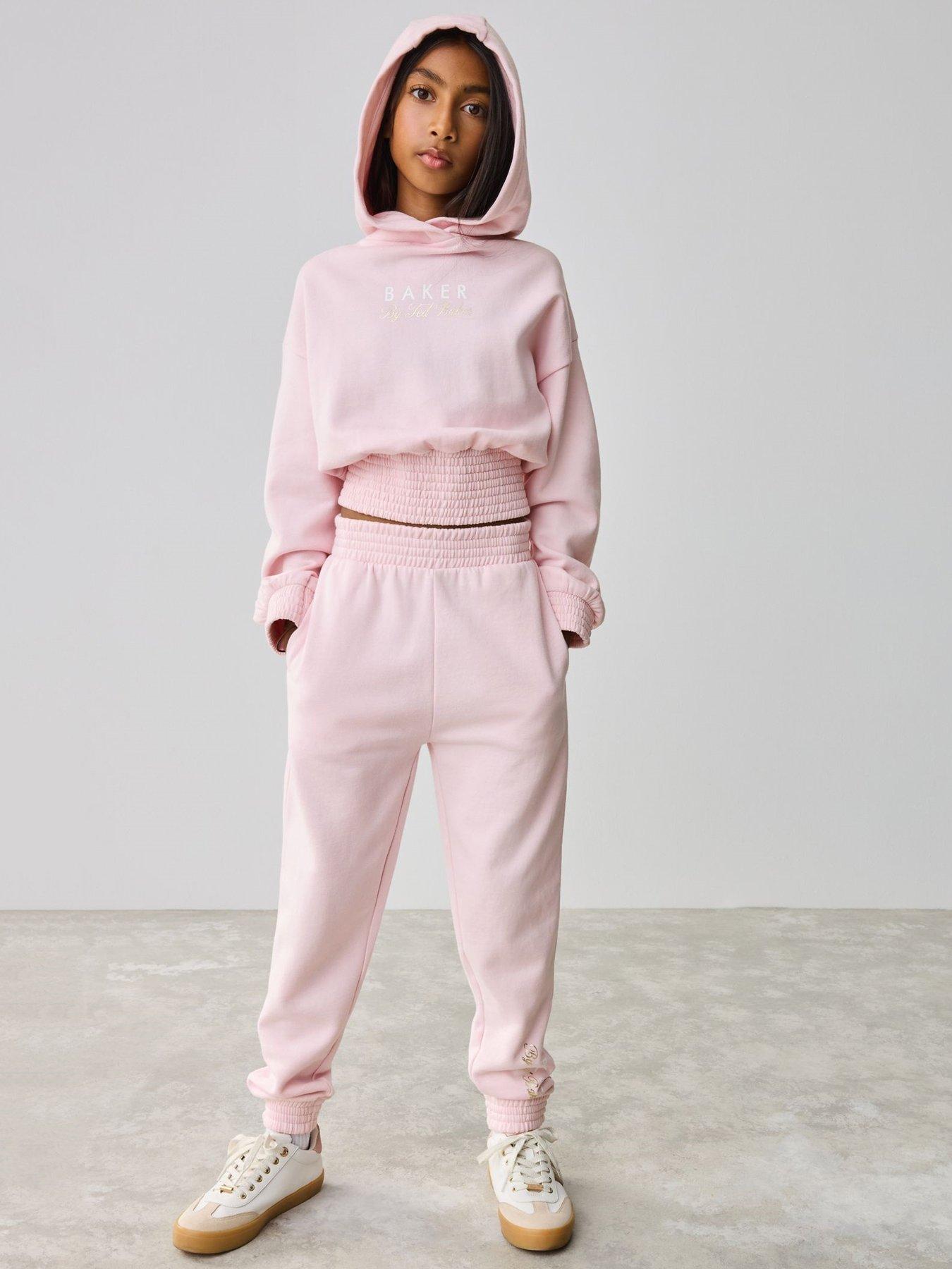 undefined Older Girls Corset Hoodie & Jogger Set - Pink