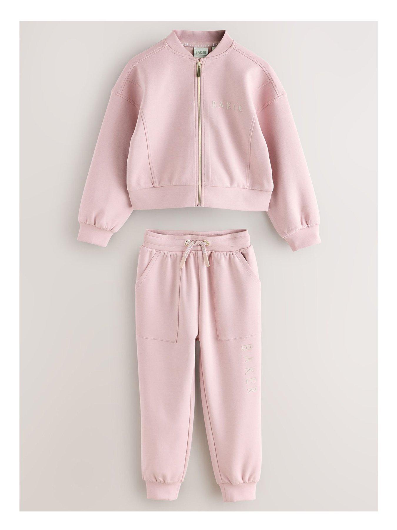  image of ted-baker-older-girls-jacket-amp-jogger-set-pink