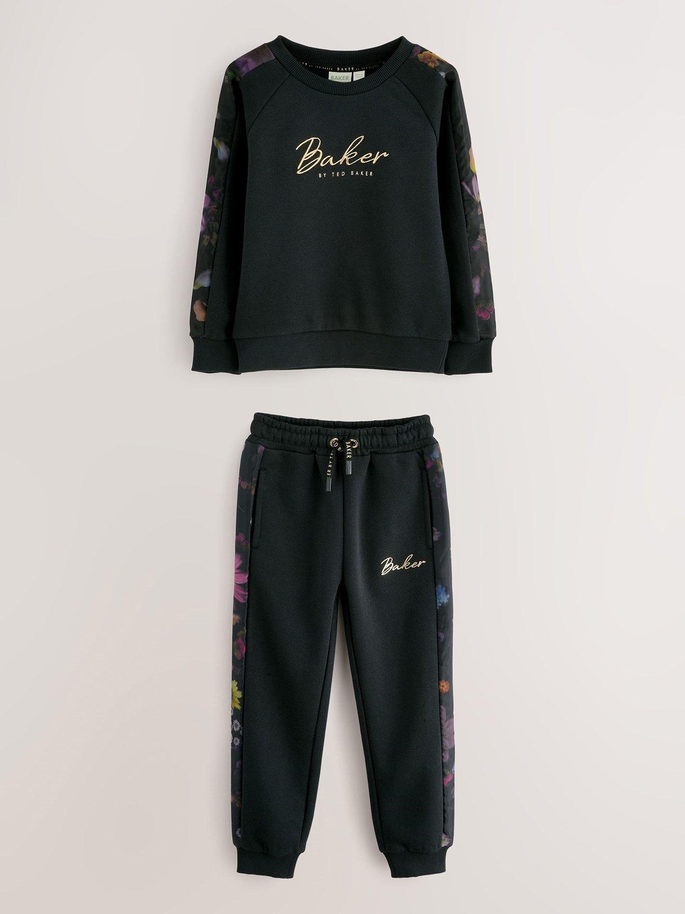 undefined Older Girls Sweat Top & Jogger Set - Black