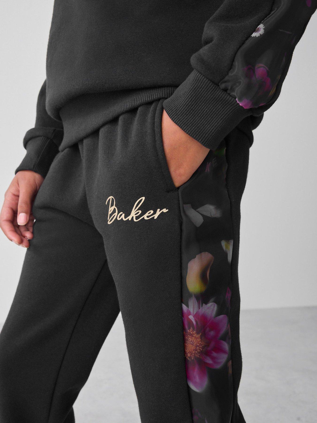  image of ted-baker-older-girls-sweat-top-amp-jogger-set-black