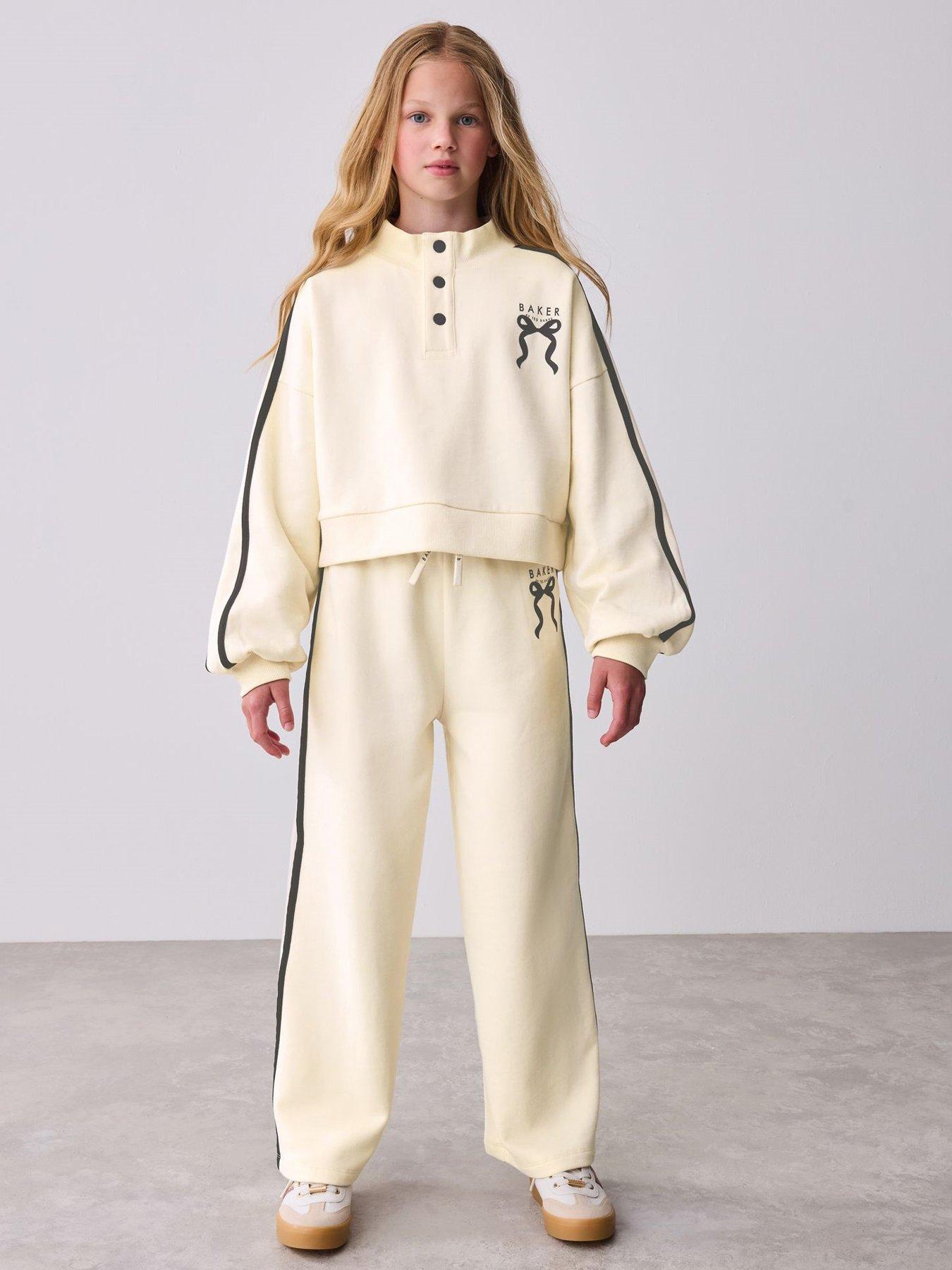 Image 1 of 7 of Ted Baker Older Girls Sweat Top &amp; Jogger Set - Beige