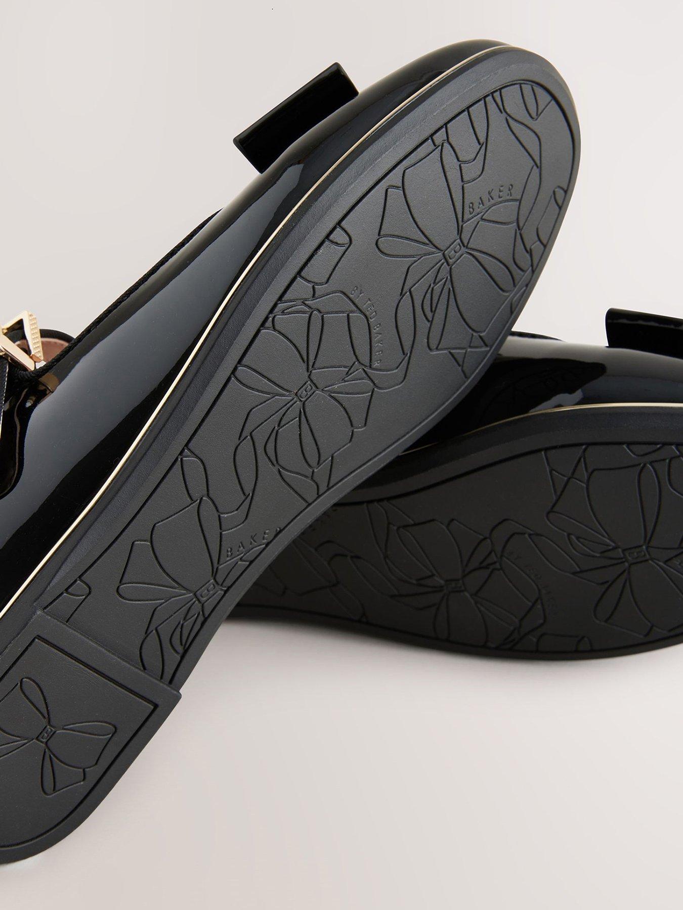  image of ted-baker-girls-bow-patent-shoes-black