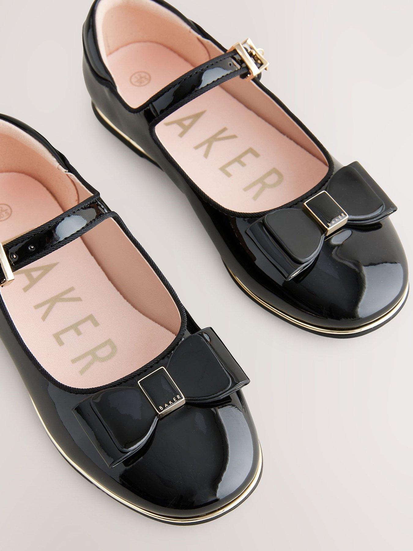  image of ted-baker-girls-bow-patent-shoes-black