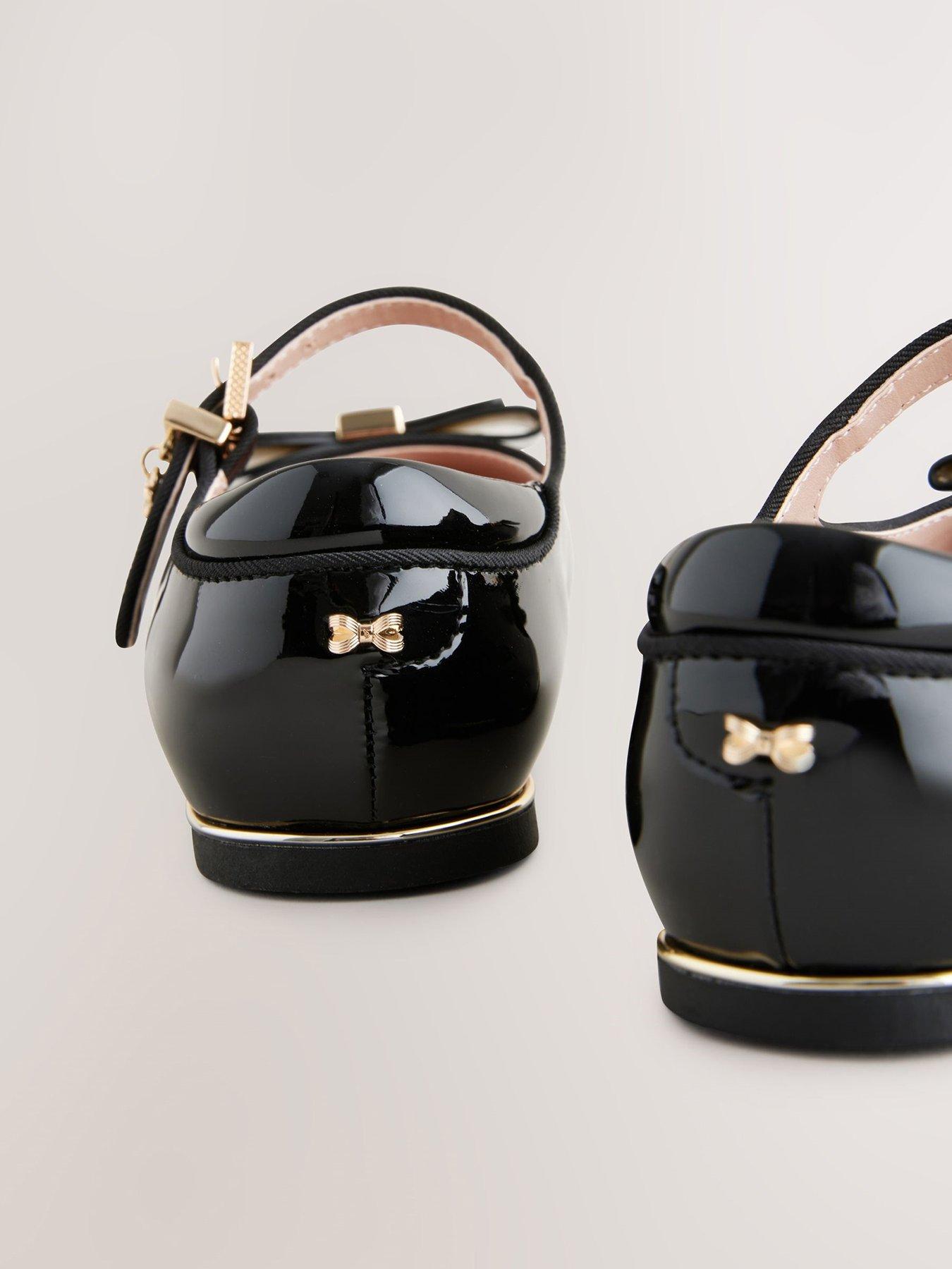  image of ted-baker-girls-bow-patent-shoes-black