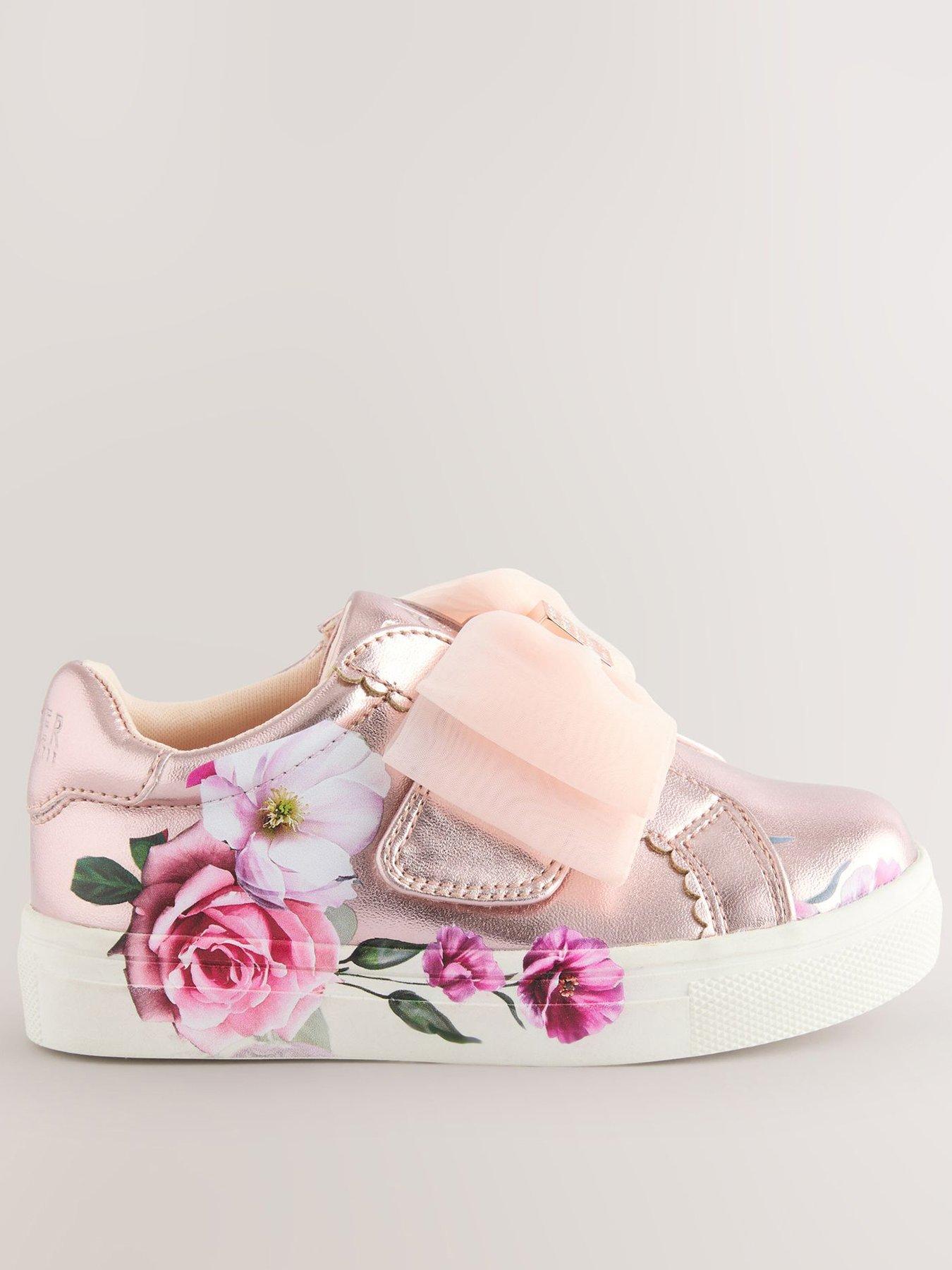 undefined Younger Girls Floral Trainer - Pink