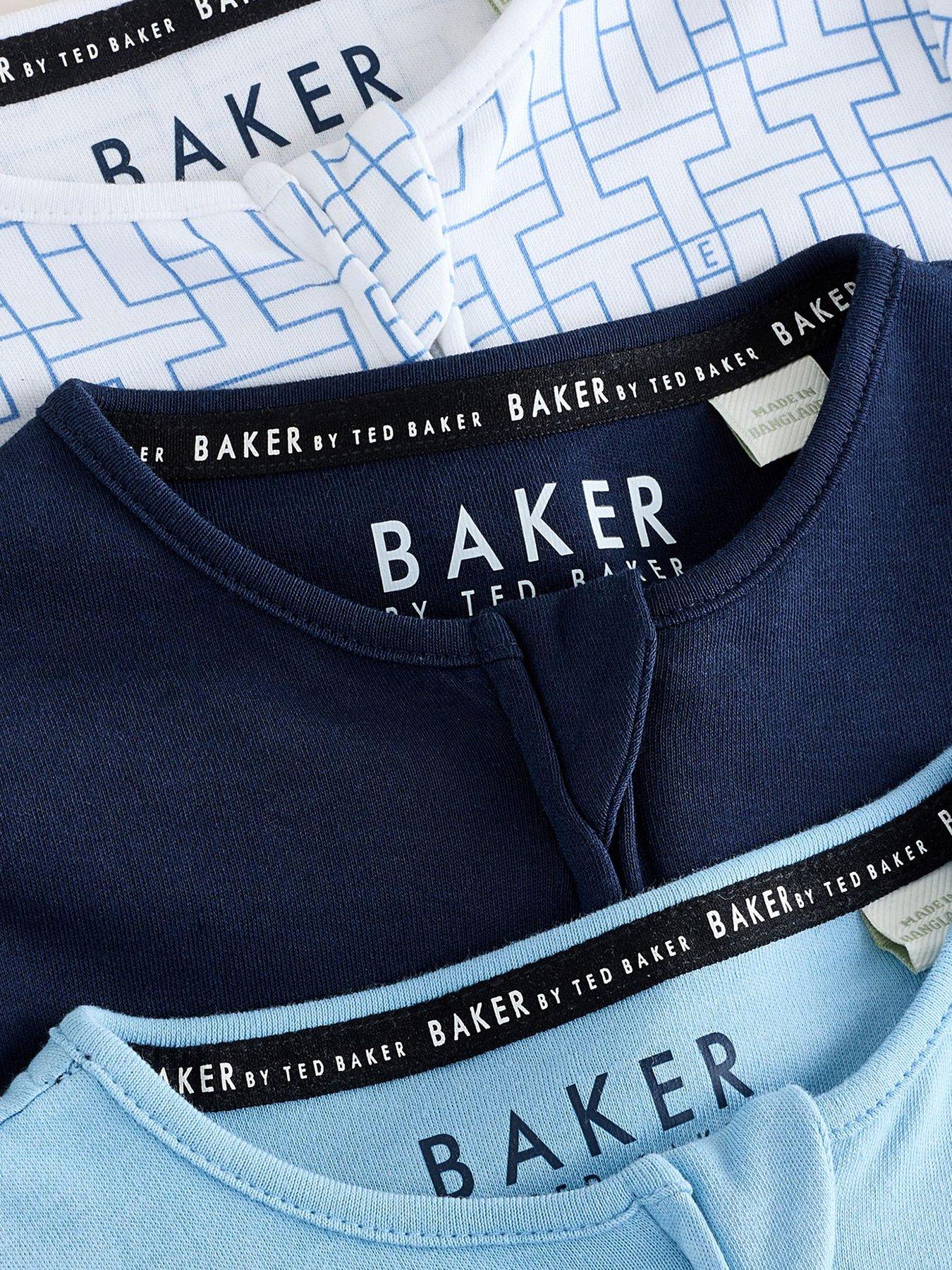 Image 2 of 7 of Ted Baker Baby Boys 3 Pack Sleepsuits - Multi