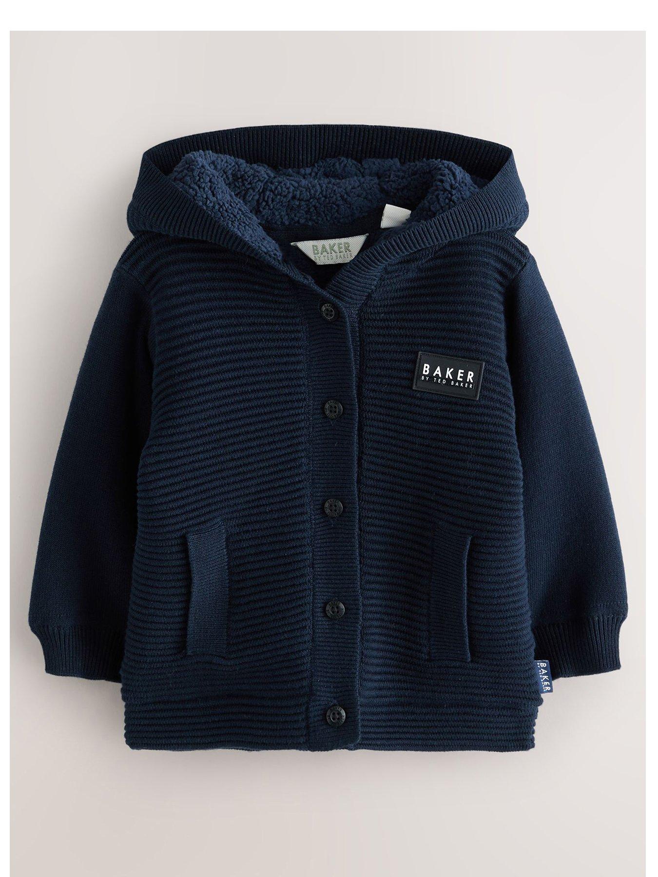 front image of ted-baker-baby-boys-knitted-jacket-navy