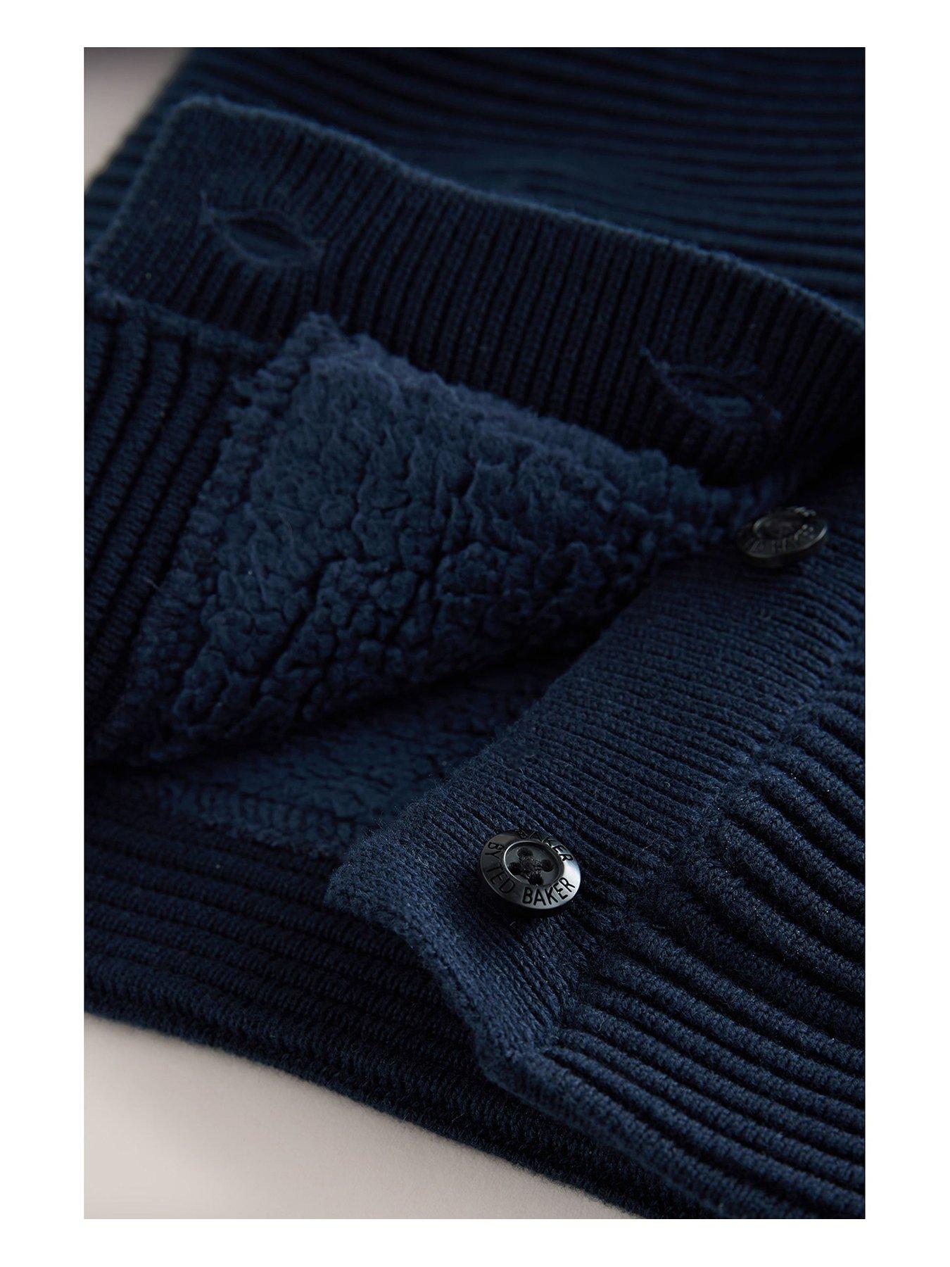  image of ted-baker-baby-boys-knitted-jacket-navy