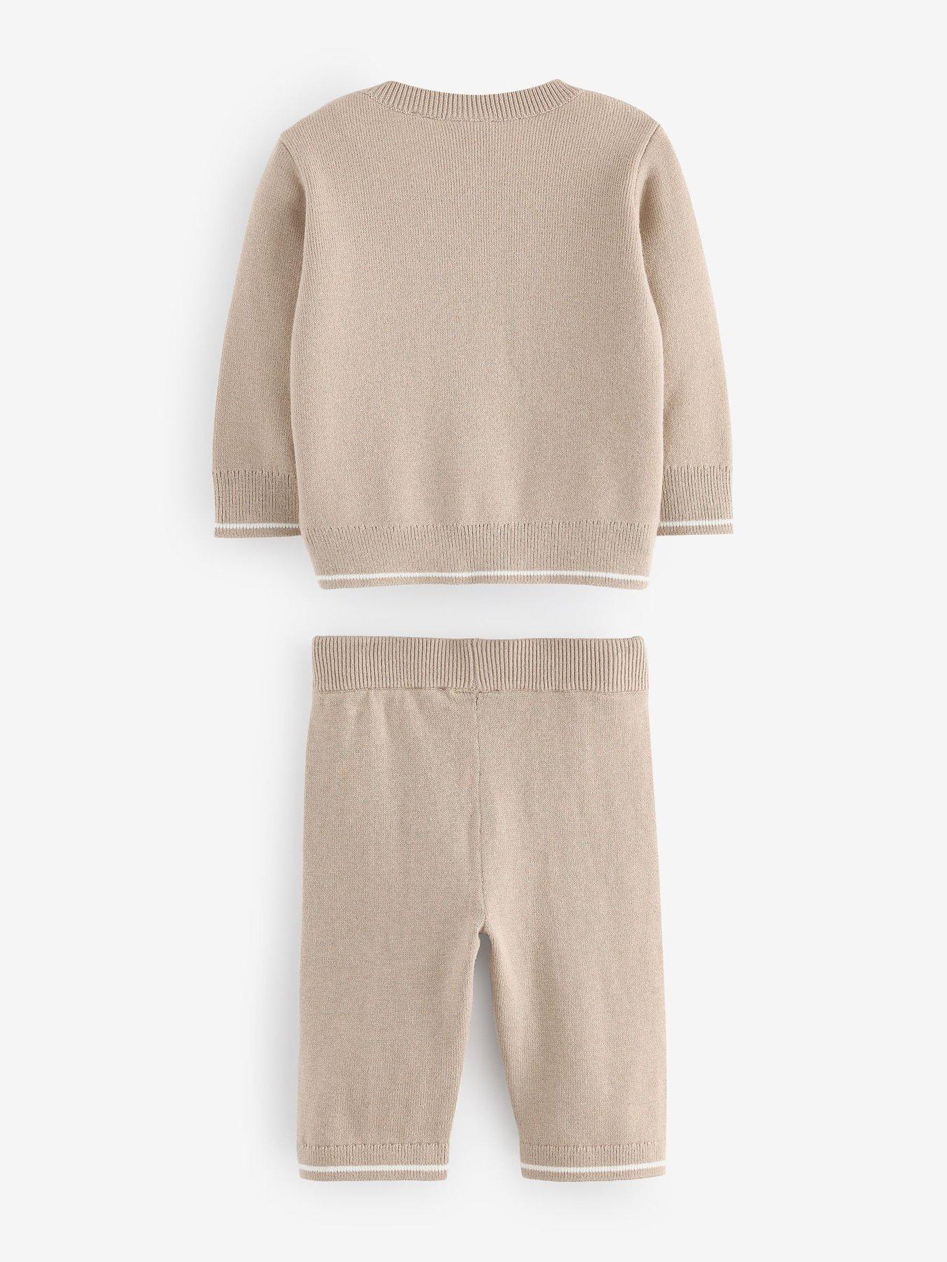 Image 3 of 6 of Ted Baker Baby Boys Knitted Top &amp; Jogger Set - Beige
