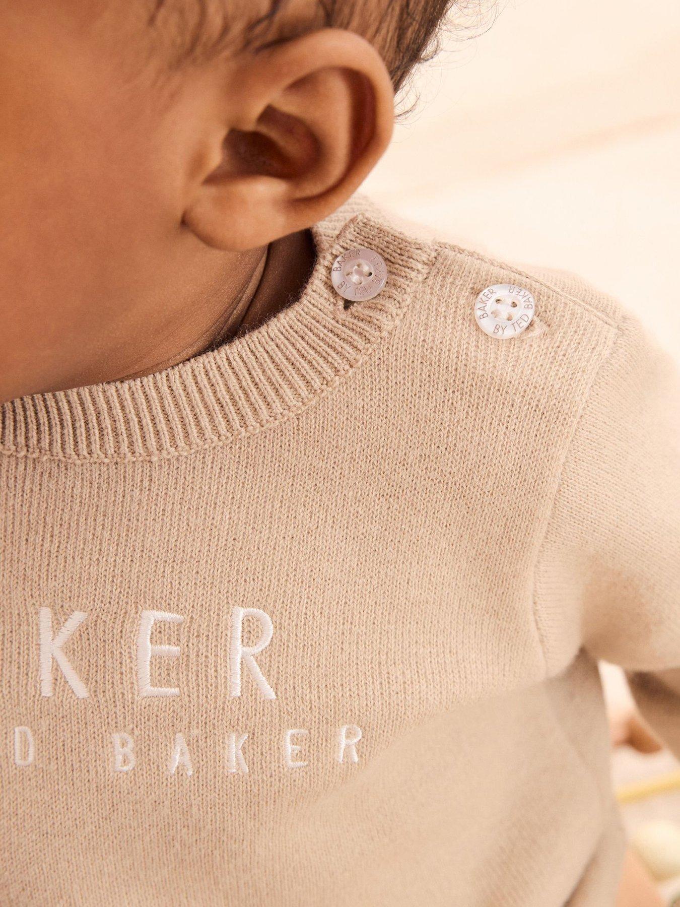 Image 5 of 6 of Ted Baker Baby Boys Knitted Top &amp; Jogger Set - Beige