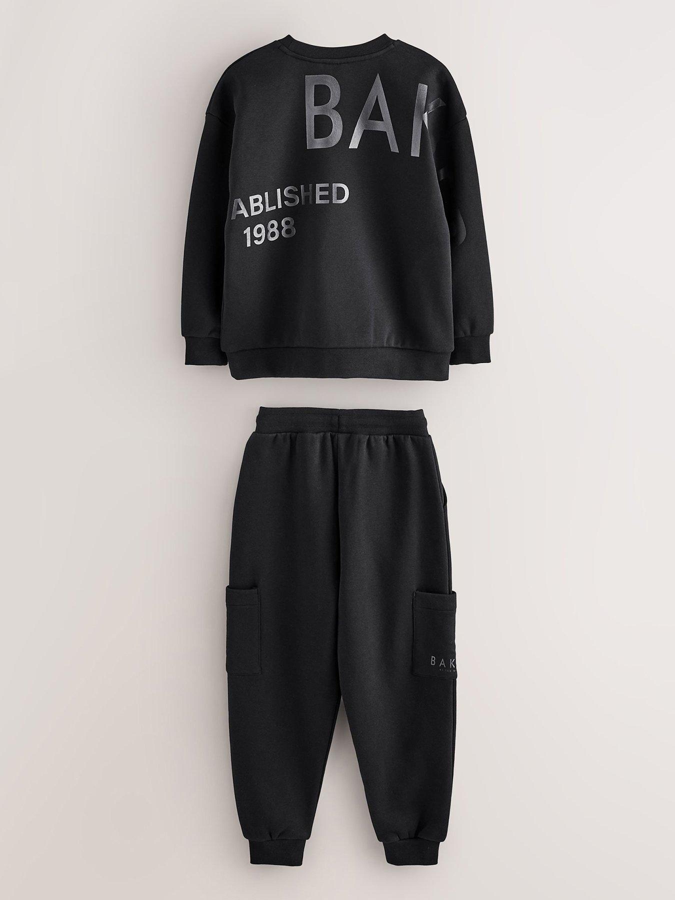 Image 2 of 5 of Ted Baker Younger Boys Sweat Top & Jogger Set - Black