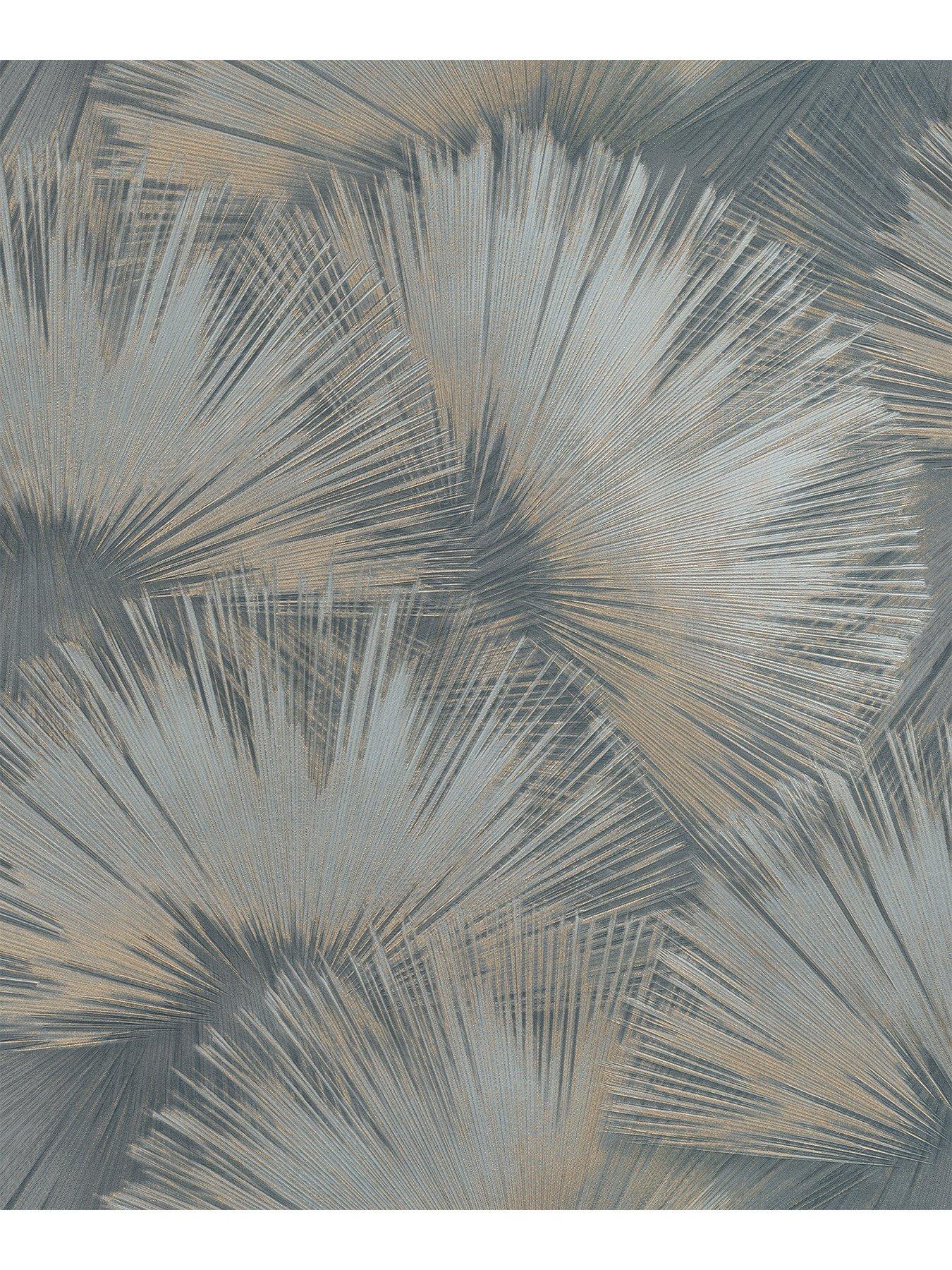 Image 2 of 5 of Rasch Opulenza Fan Wallpaper - Blue