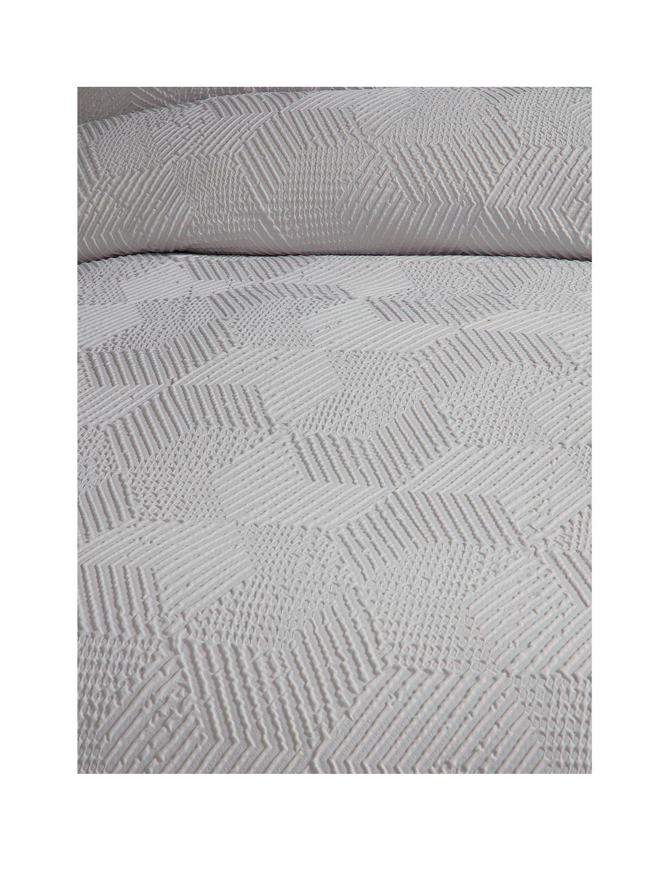 Image 2 of 3 of Serene Embossed Geo -textured Double Duvet Cover Set