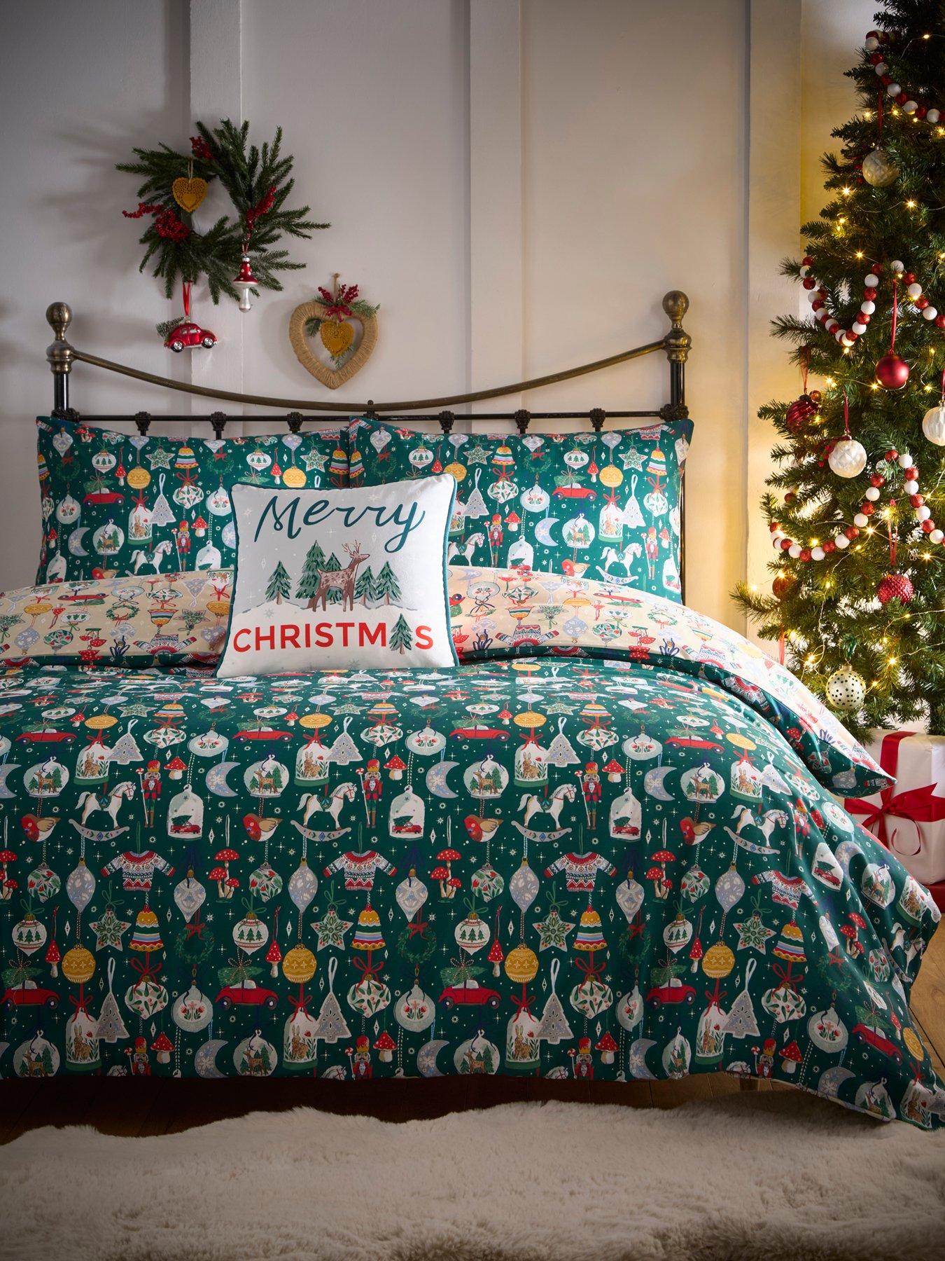  image of fusion-merry-christmas-deer-velvet-43-x-43cm-filled-cushion