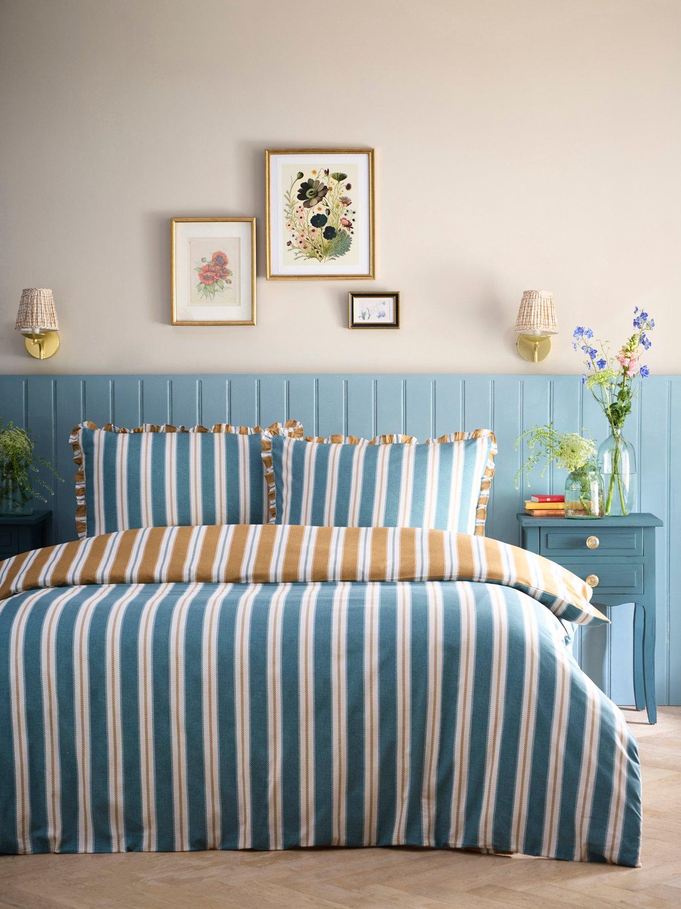 undefined Eloise Stripe -100% Cotton Double Duvet Cover Set