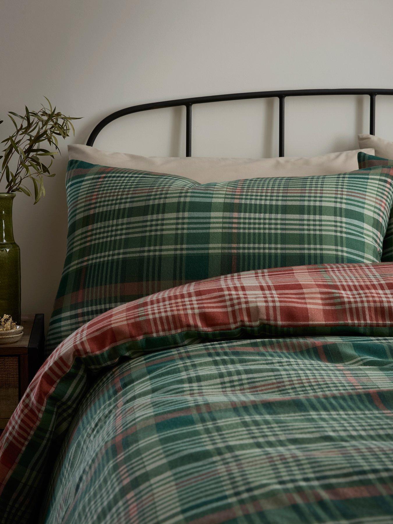 Image 3 of 4 of Dreams & Drapes Bennet Check -brushed Cotton King Duvet Cover Set