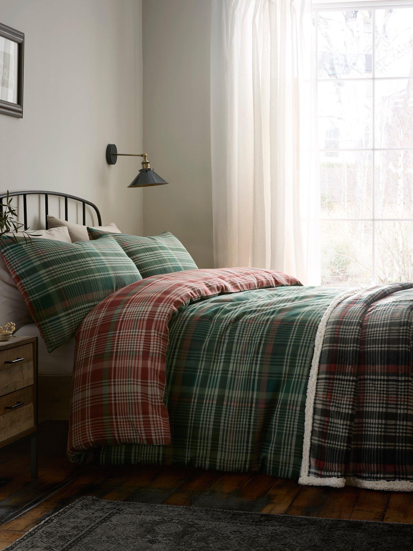 Image 4 of 4 of Dreams & Drapes Bennet Check -brushed Cotton King Duvet Cover Set