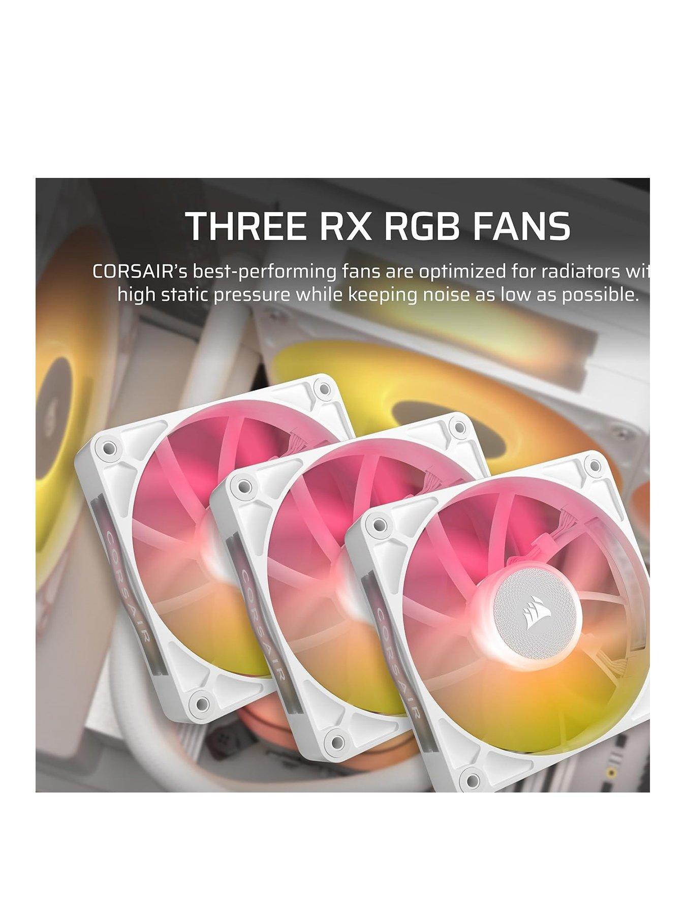 Image 3 of 7 of CORSAIR iCUE LINK TITAN 360 RX LCD White AIO, 360mm Radiator, Liquid CPU Cooler