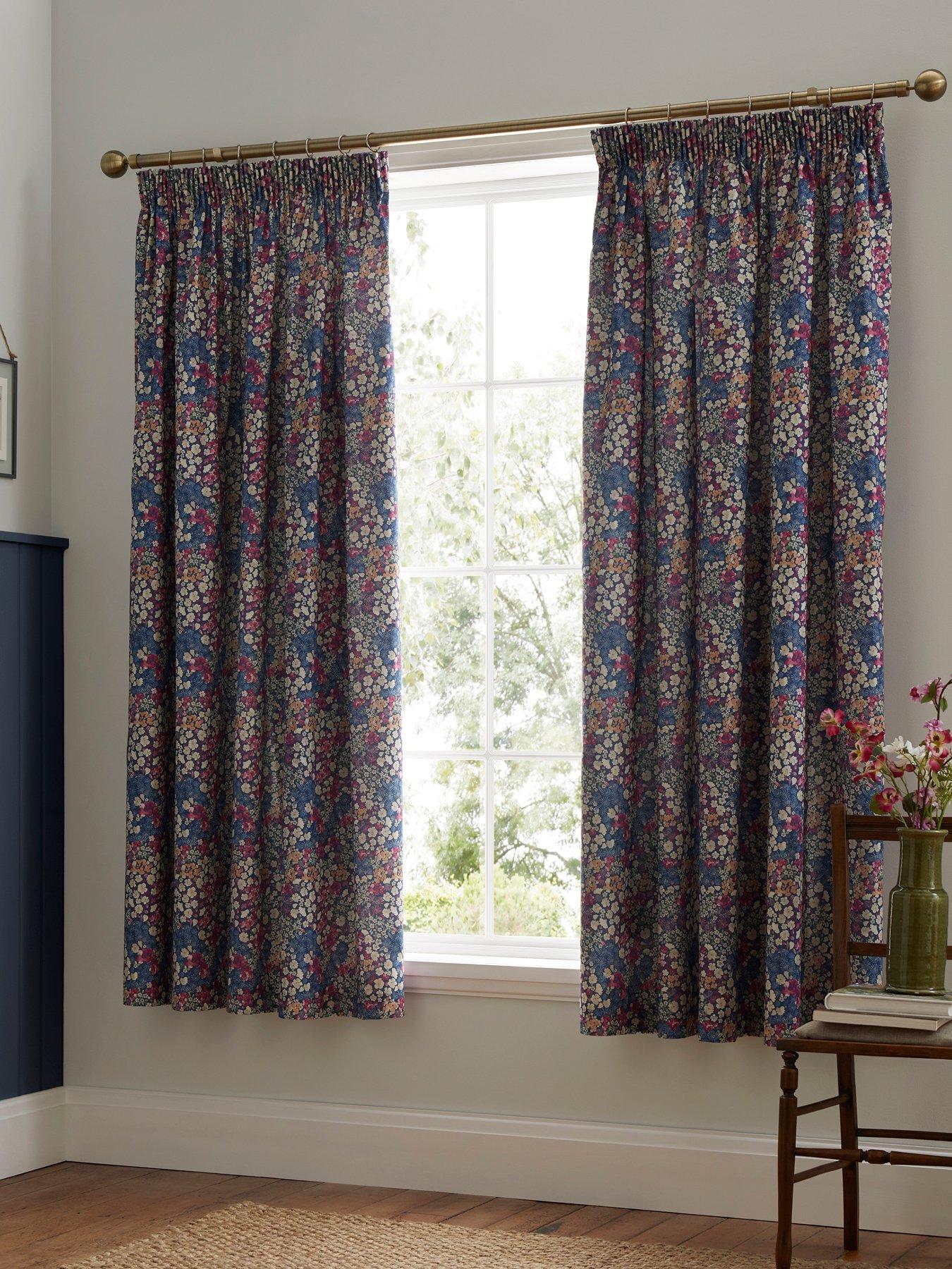 undefined Bessie Lined Pair Of Pencil Pleat Curtains With Tie-backs