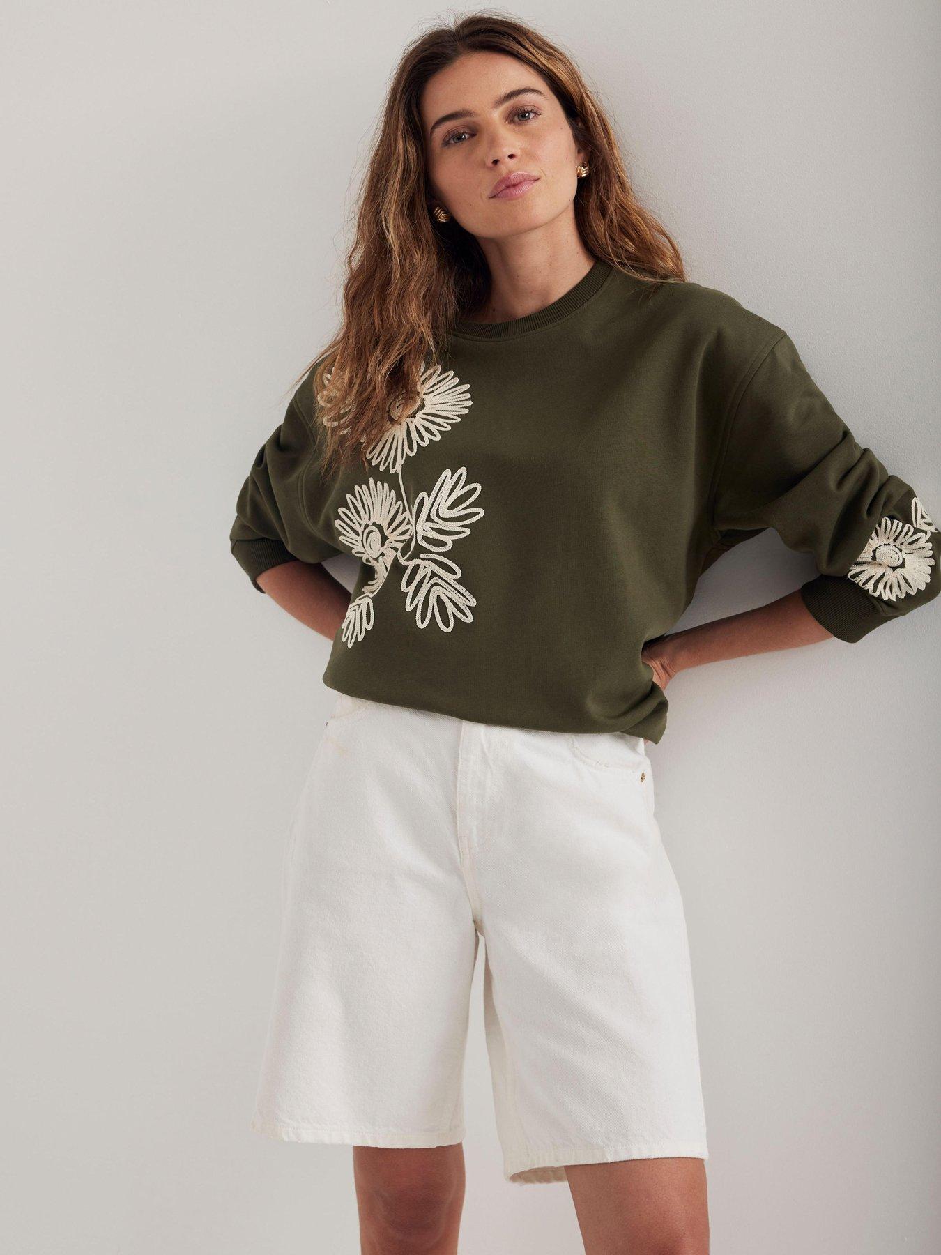 undefined Khaki Flower Sweatshirt - Green