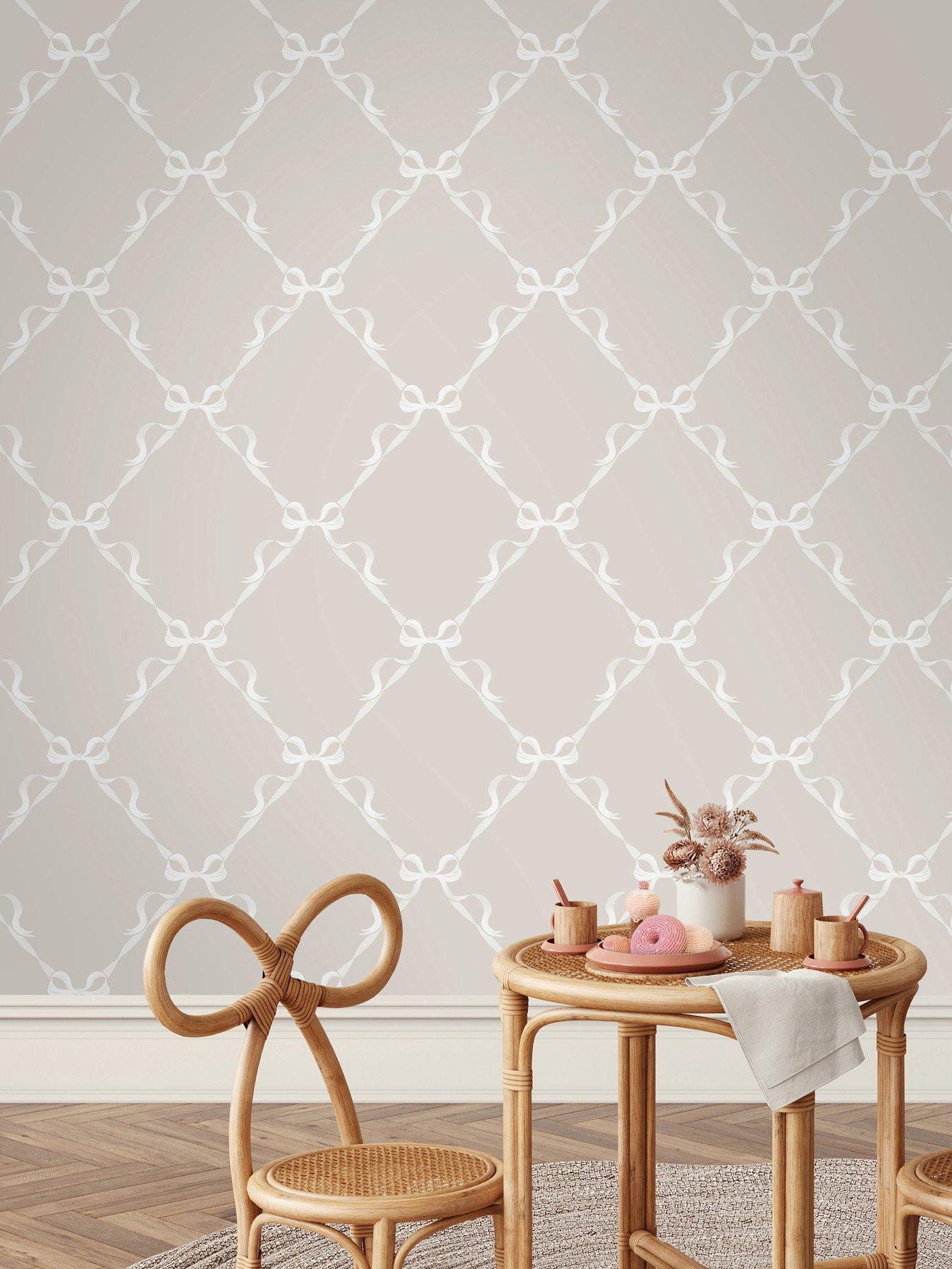 Image 1 of 5 of Holden Decor Tied With A Bow Wallpaper - Warm Grey