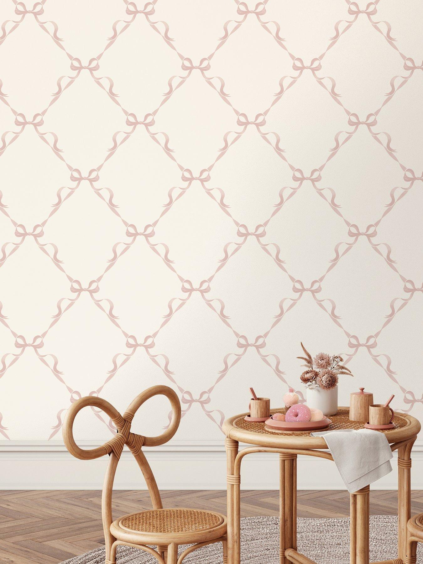 undefined Tied With A Bow Wallpaper - Pink/cream