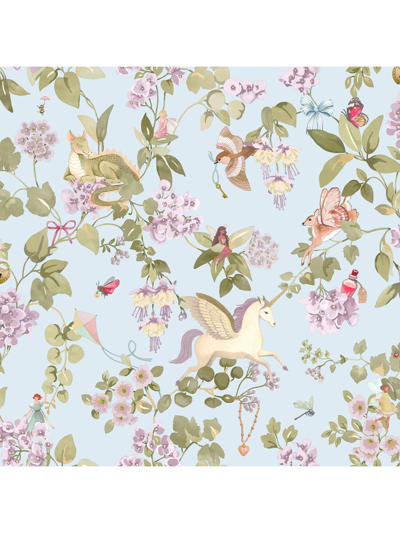 Image 2 of 5 of Holden Decor Away With The Fairies Wallpaper - Sky Blue
