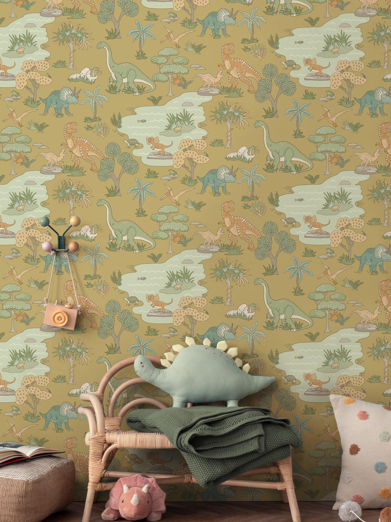 undefined Dino Zoo Wallpaper - Ochre