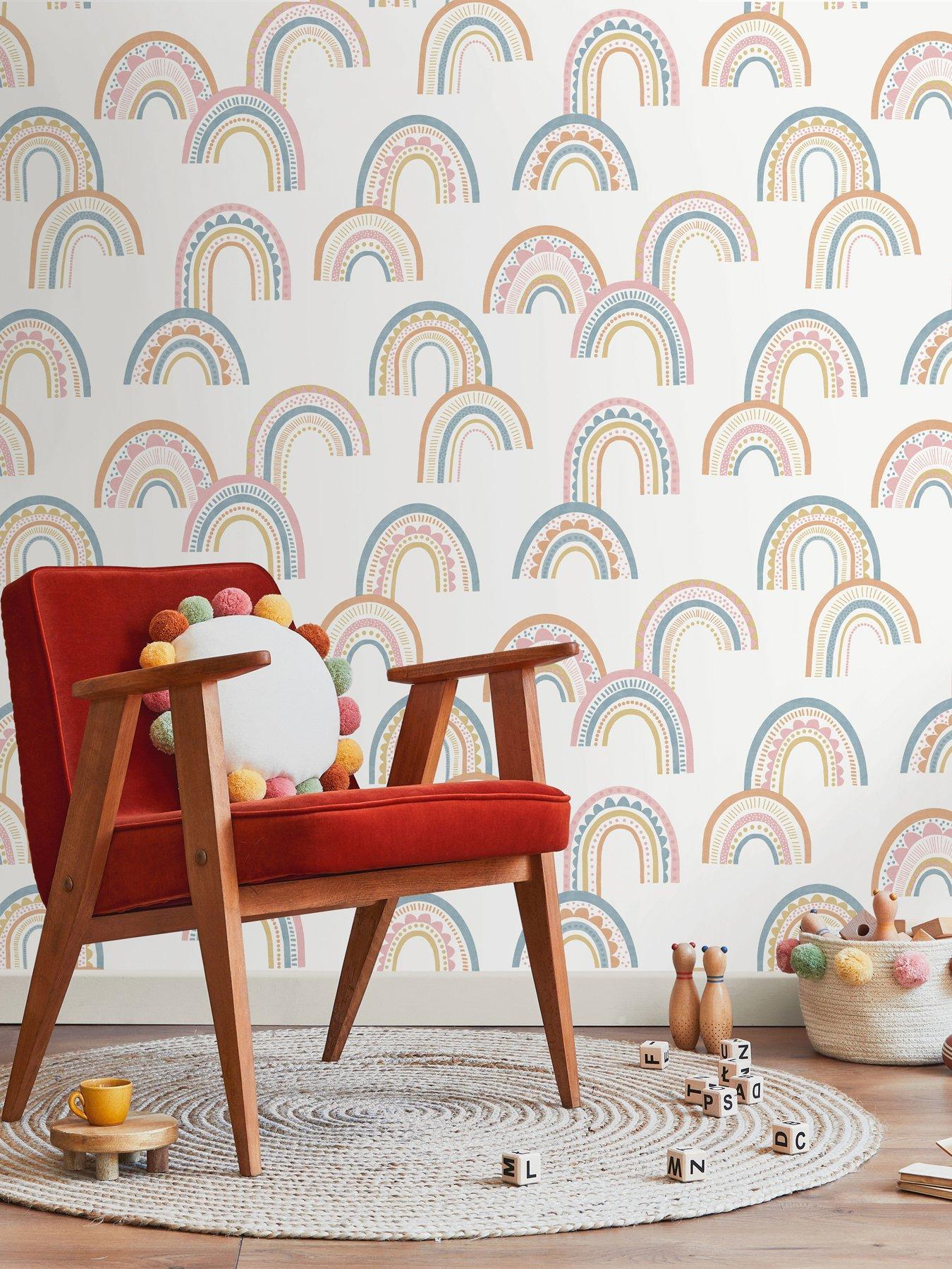 holden-decor-boho-rainbow-wallpaper-orangepinkblue