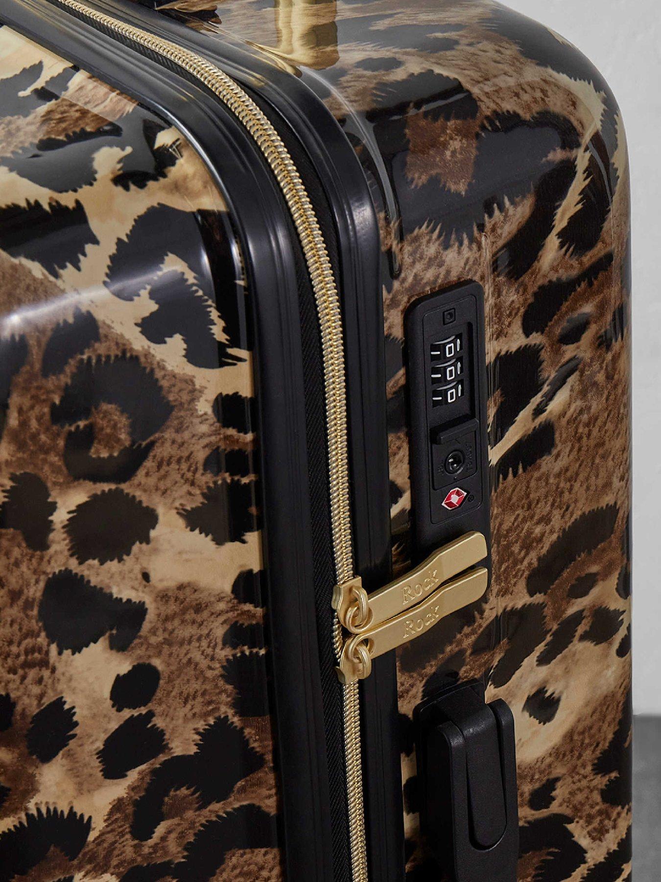 Image 5 of 5 of Rock Luggage Savannah Leopard Print Small Suitcase